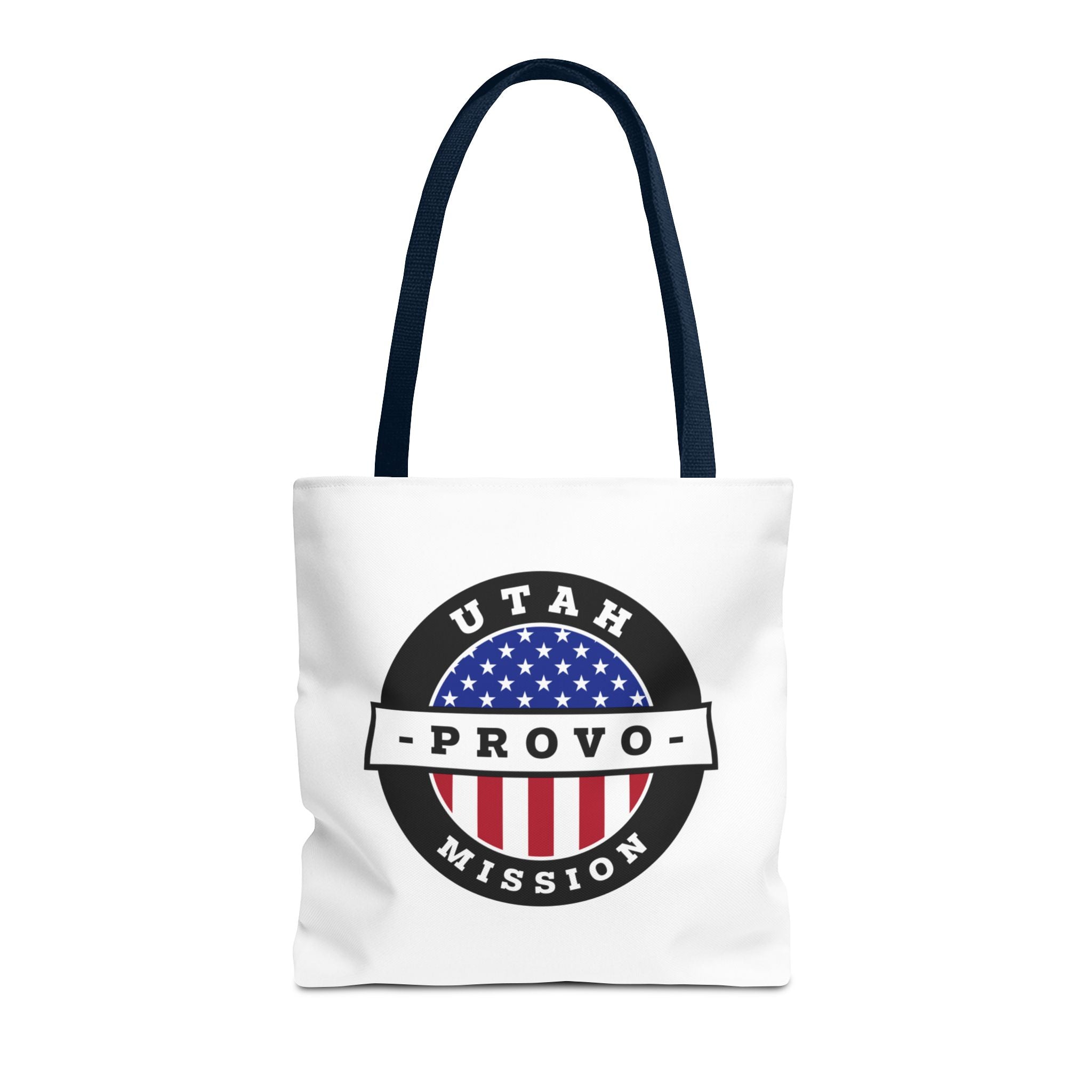 Utah Salt Lake City East Mission USA Flag Logo Tote Bag White - Mission Wishlist - LDS Missionary Gift Store