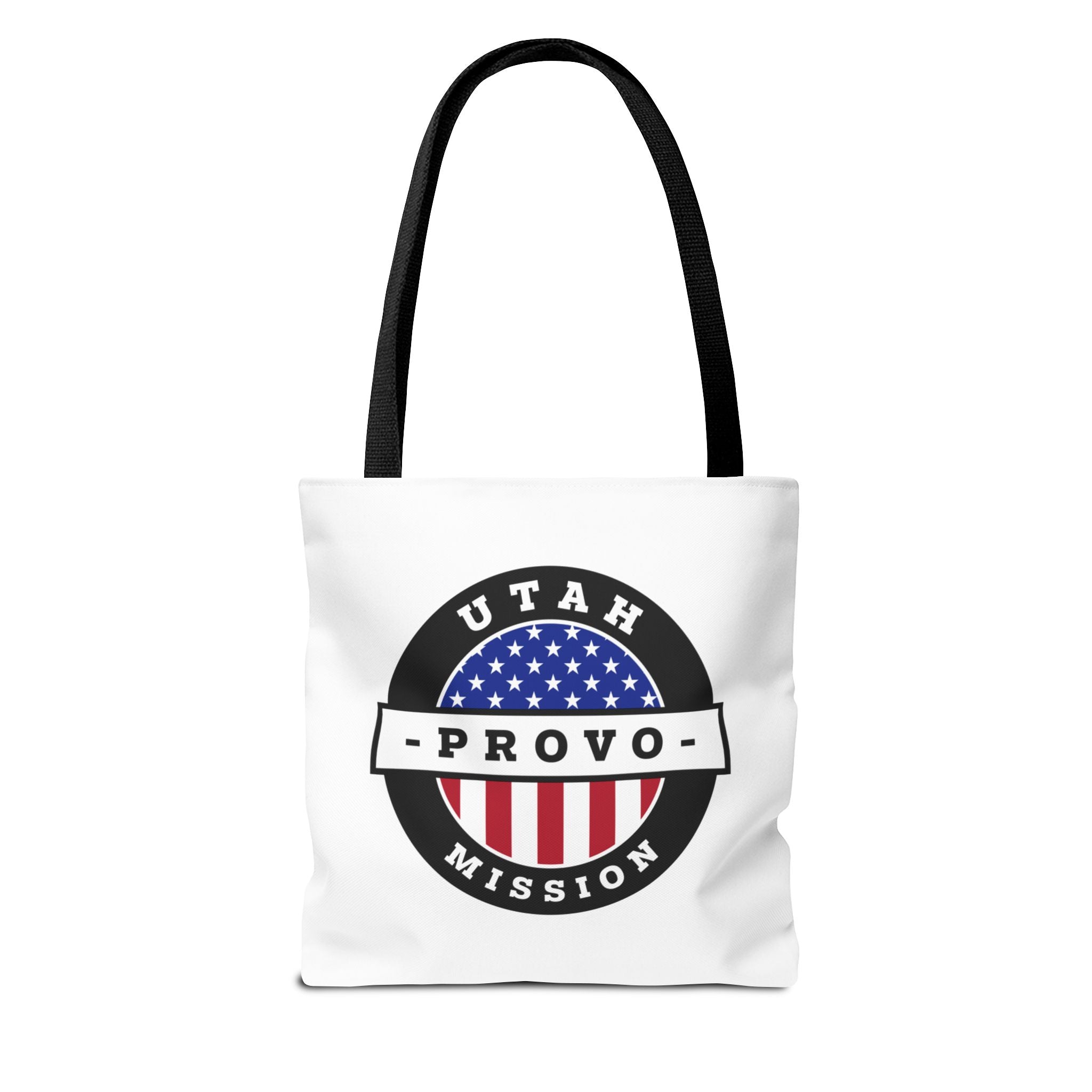 Utah Salt Lake City East Mission USA Flag Logo Tote Bag White - Mission Wishlist - LDS Missionary Gift Store