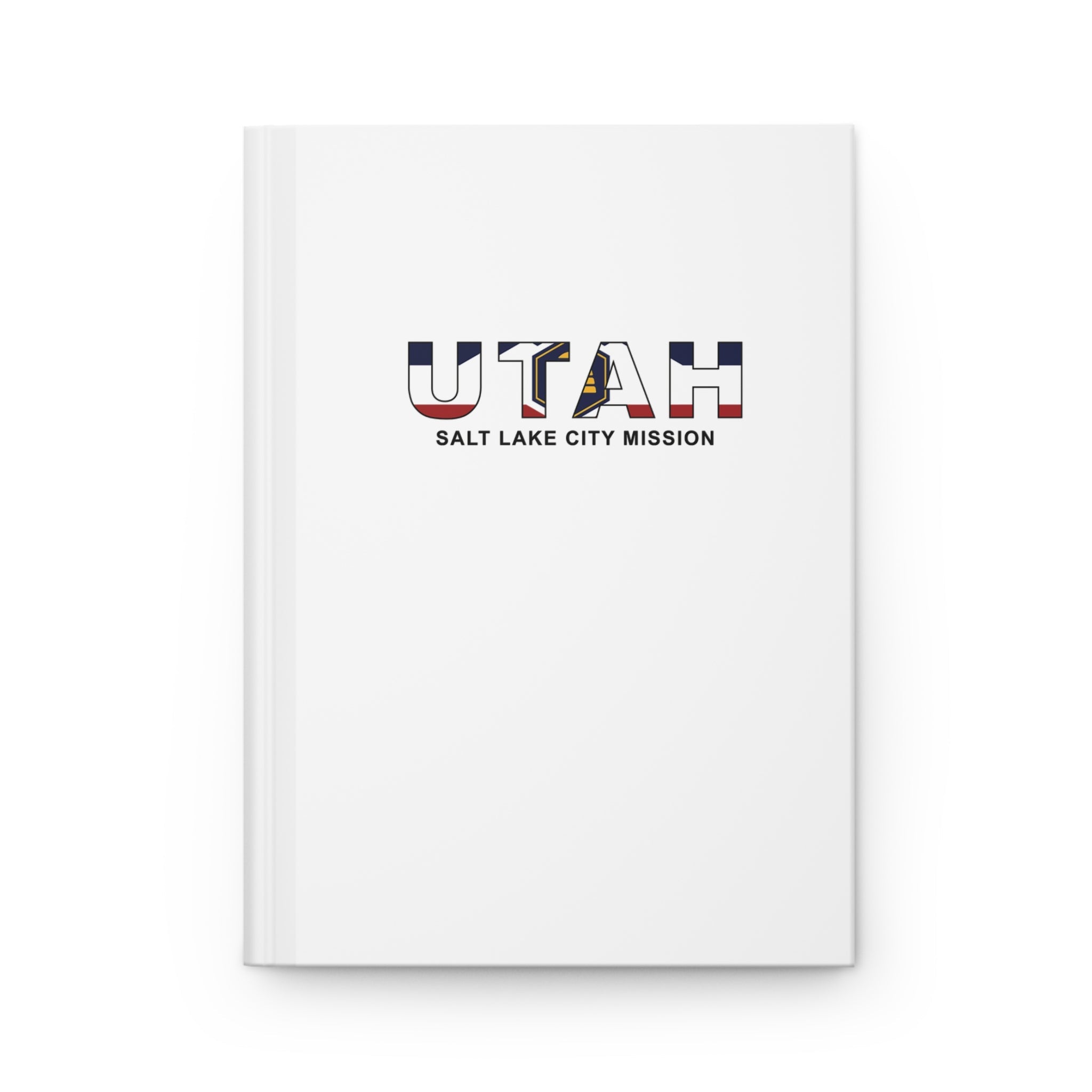 Utah Salt Lake City Mission Flag Title White Hardcover Journal Matte - Latter-Day Saint LDS Missionary Gift - Book of Mormon