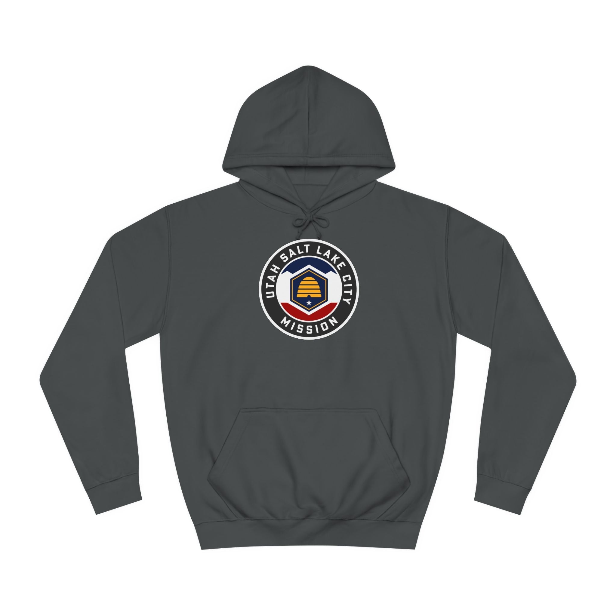 Utah Salt Lake City Mission State Flag Logo (Black Border) College Hoodie - Mission Wishlist - LDS Missionary Gift Store
