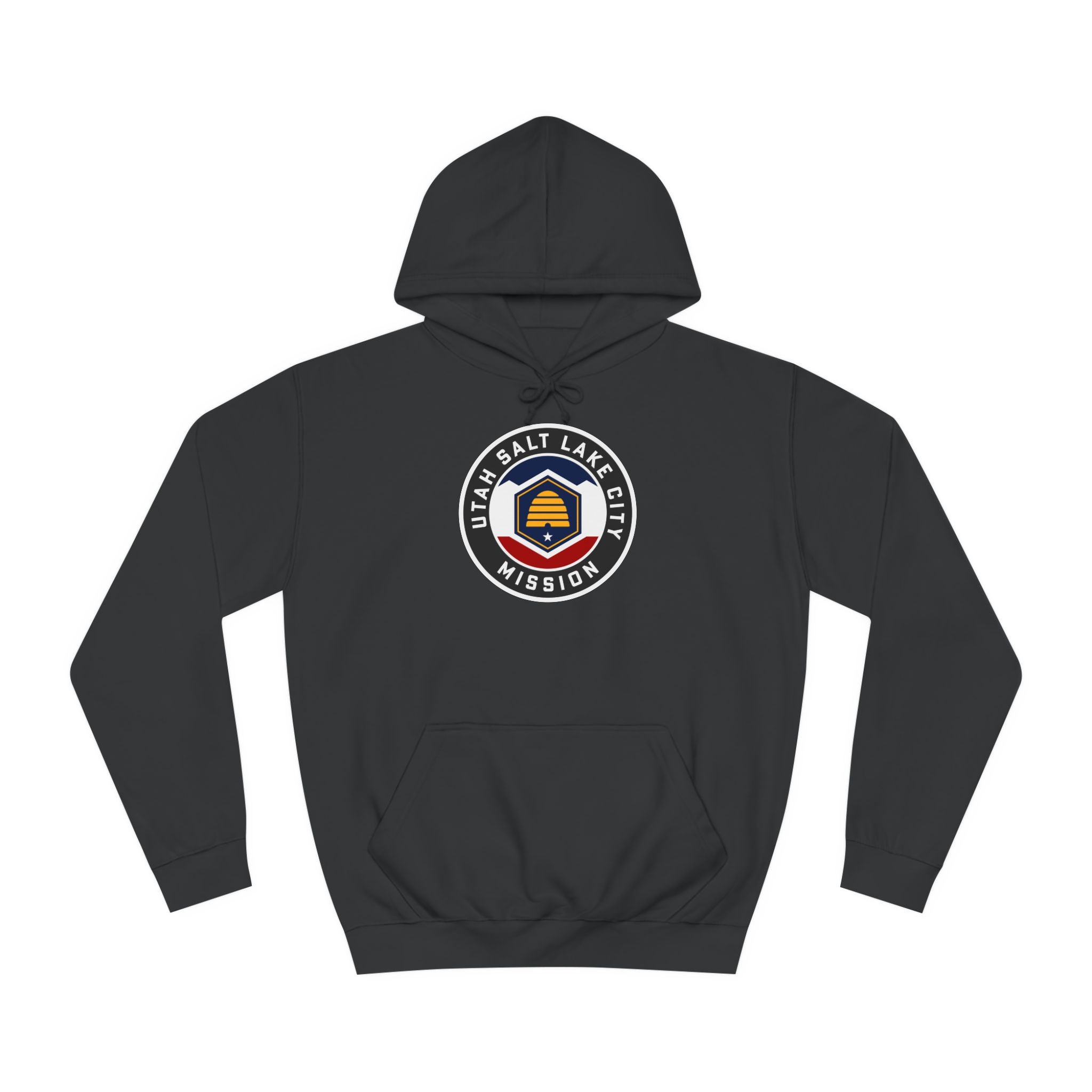 Utah Salt Lake City Mission State Flag Logo (Black Border) College Hoodie - Mission Wishlist - LDS Missionary Gift Store