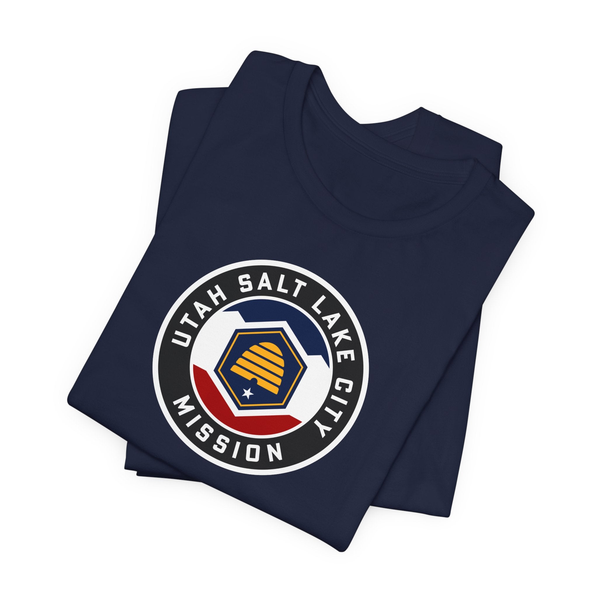 Utah Salt Lake City Mission State Flag Logo (Black Border) T-shirt - Mission Wishlist - LDS Missionary Gift Store