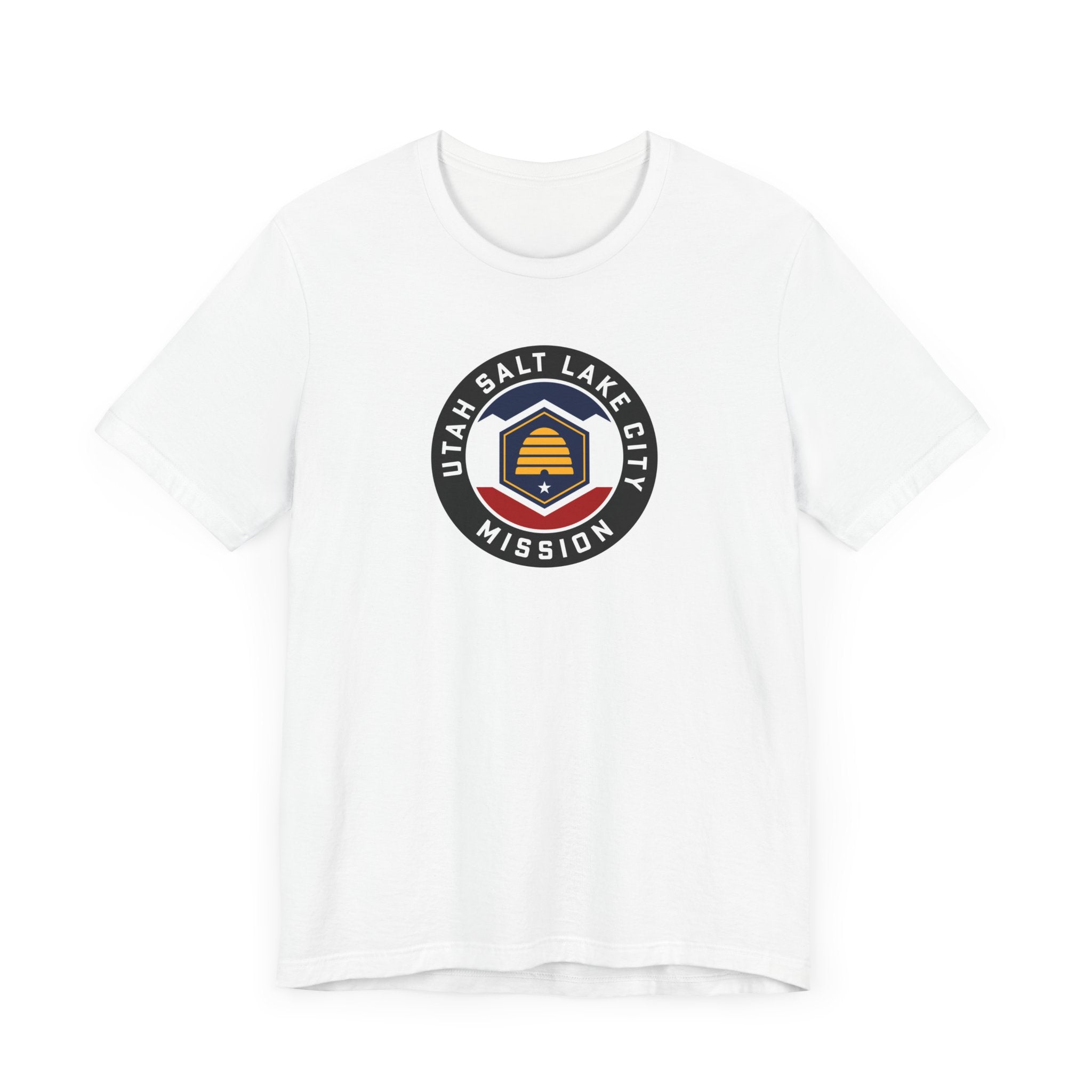 Utah Salt Lake City Mission State Flag Logo (Black Border) T-shirt - Mission Wishlist - LDS Missionary Gift Store