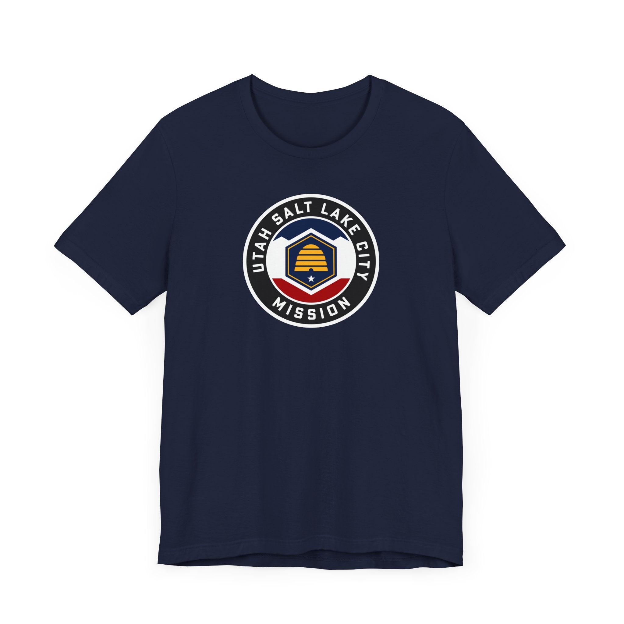 Utah Salt Lake City Mission State Flag Logo (Black Border) T-shirt - Mission Wishlist - LDS Missionary Gift Store