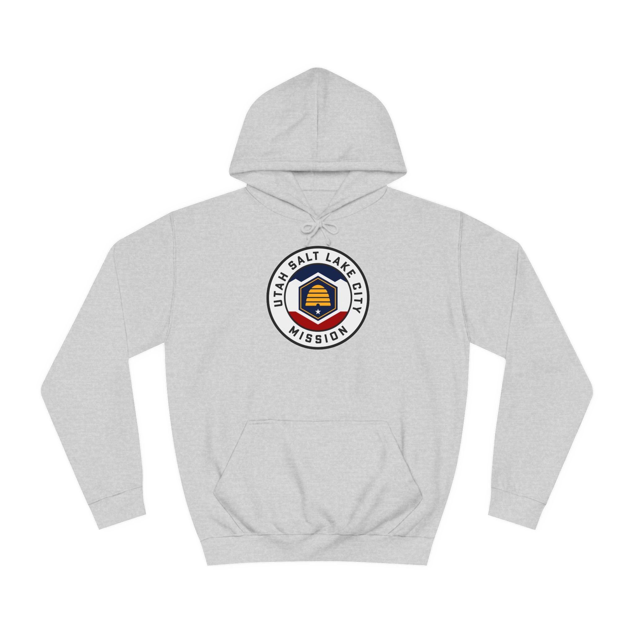 Utah Salt Lake City Mission State Flag Logo (White Border) College Hoodie - Mission Wishlist - LDS Missionary Gift Store