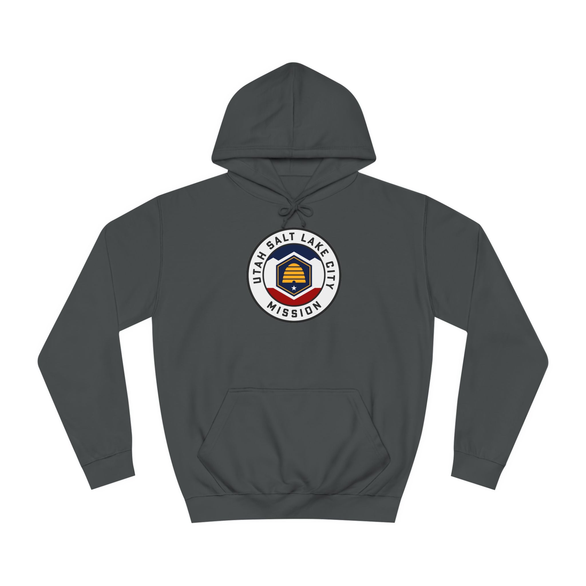 Utah Salt Lake City Mission State Flag Logo (White Border) College Hoodie - Mission Wishlist - LDS Missionary Gift Store