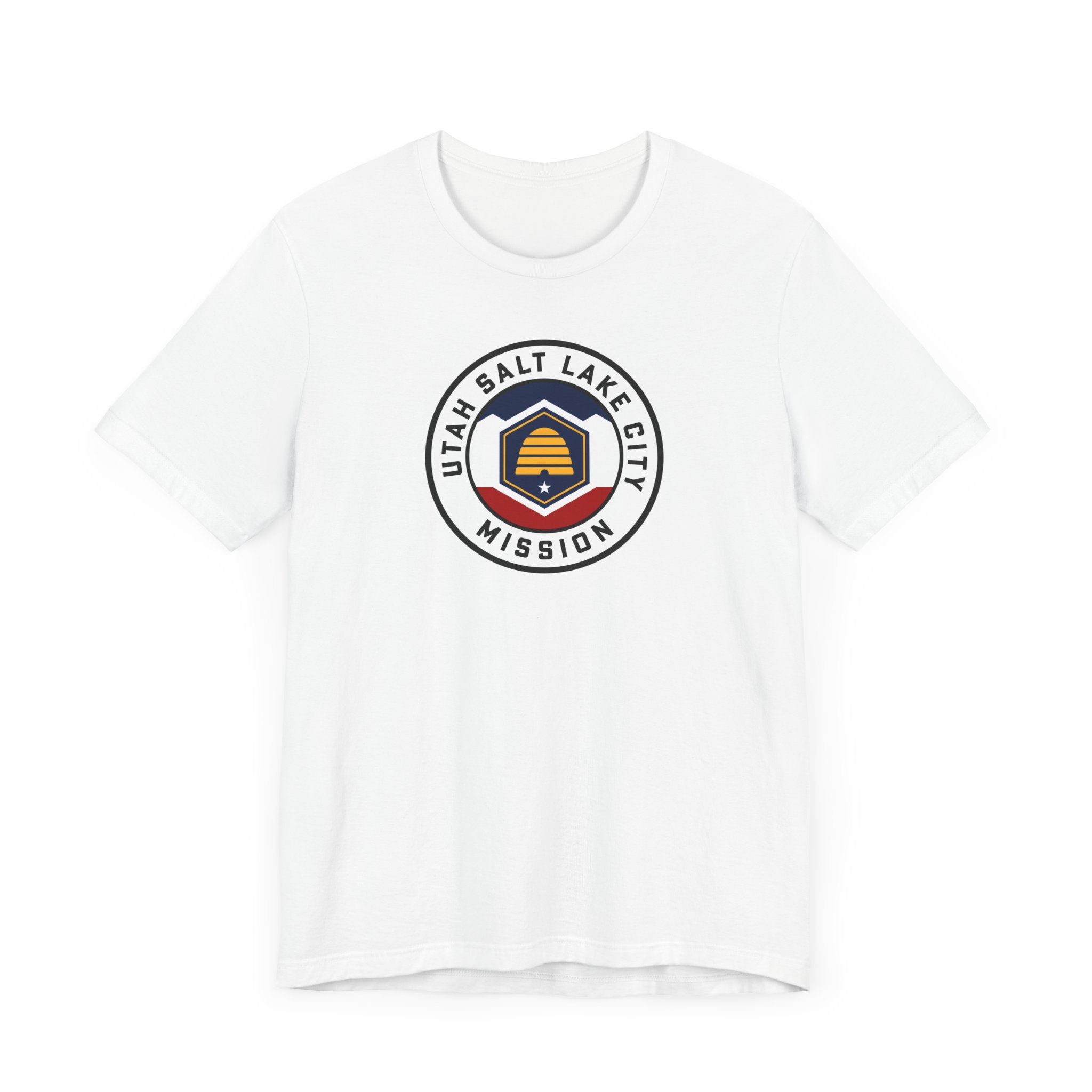 Utah Salt Lake City Mission State Flag Logo (White Border) T-shirt - Mission Wishlist - LDS Missionary Gift Store