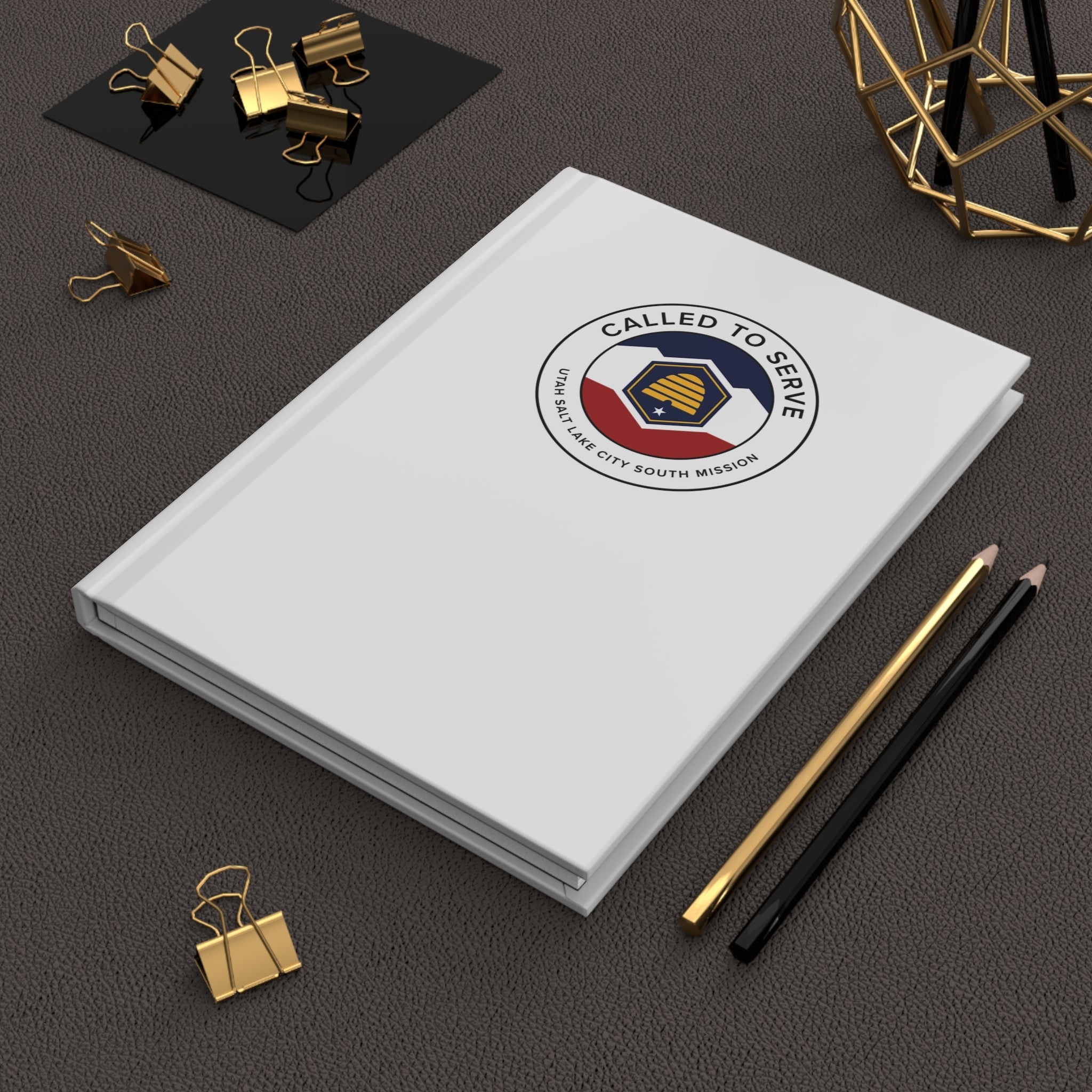 Utah Salt Lake City South Mission Circle Flag Called to Serve White Hardcover Journal Matte - Mission Wishlist - LDS Missionary Gift Store