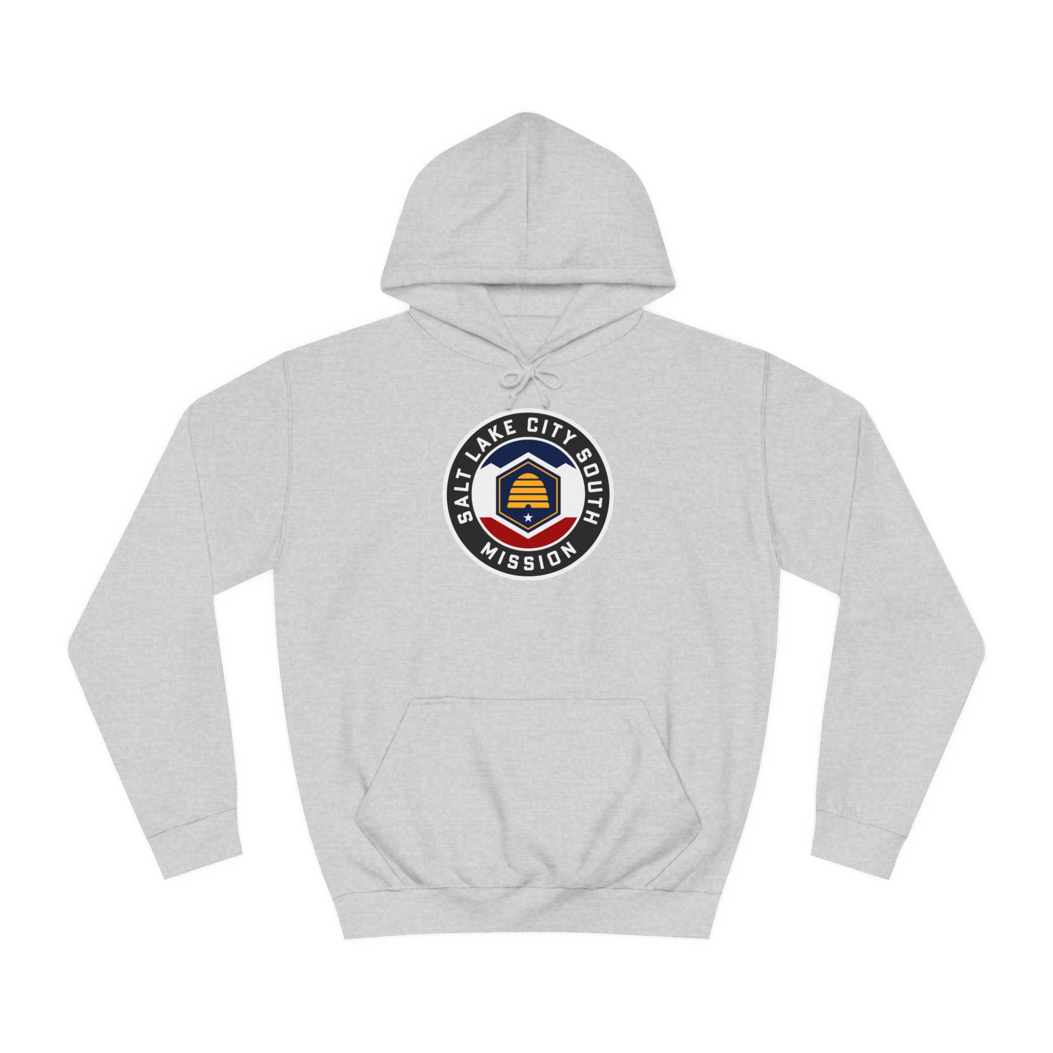 Utah Salt Lake City South Mission State Flag Logo (Black Border) College Hoodie - Mission Wishlist - LDS Missionary Gift Store