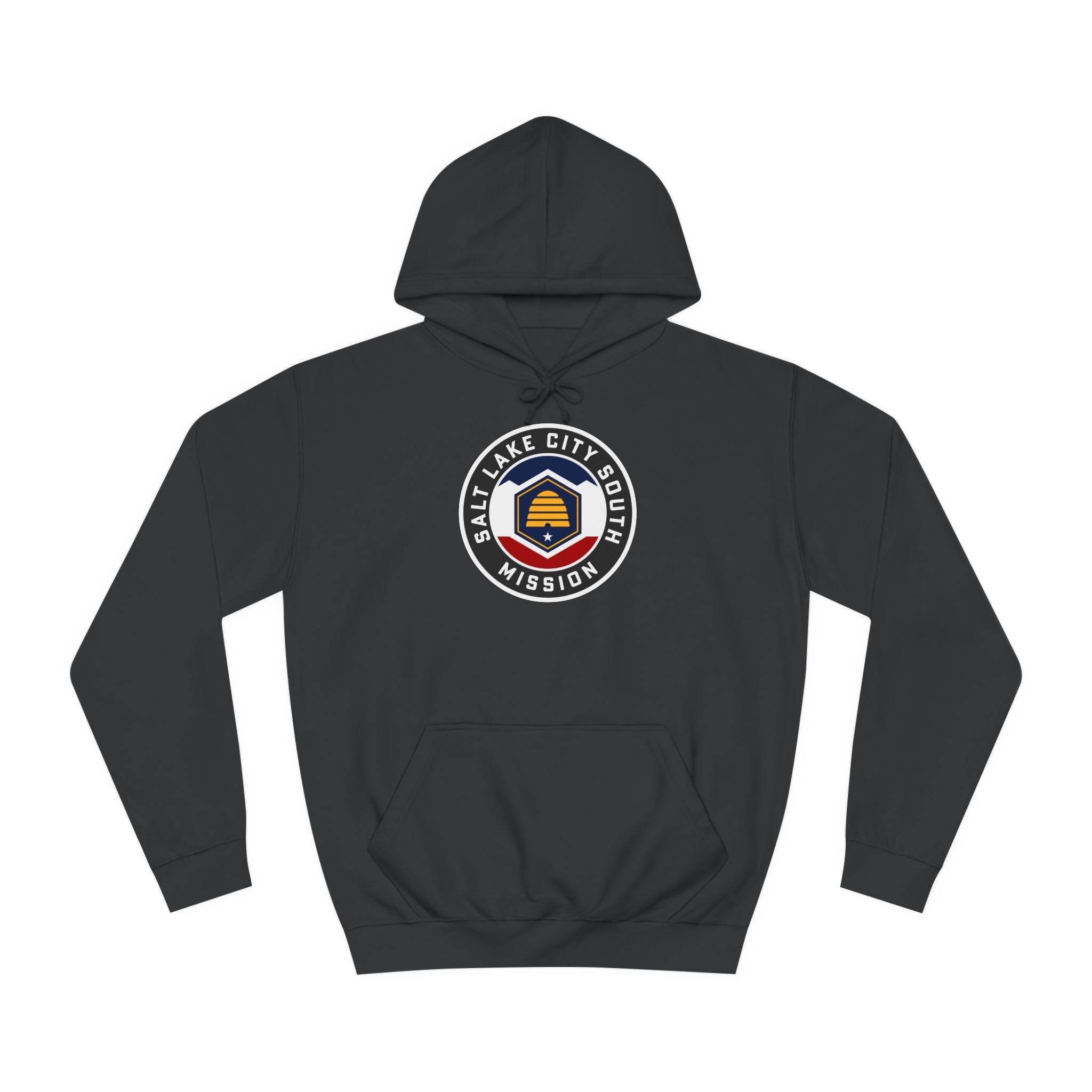 Utah Salt Lake City South Mission State Flag Logo (Black Border) College Hoodie - Mission Wishlist - LDS Missionary Gift Store