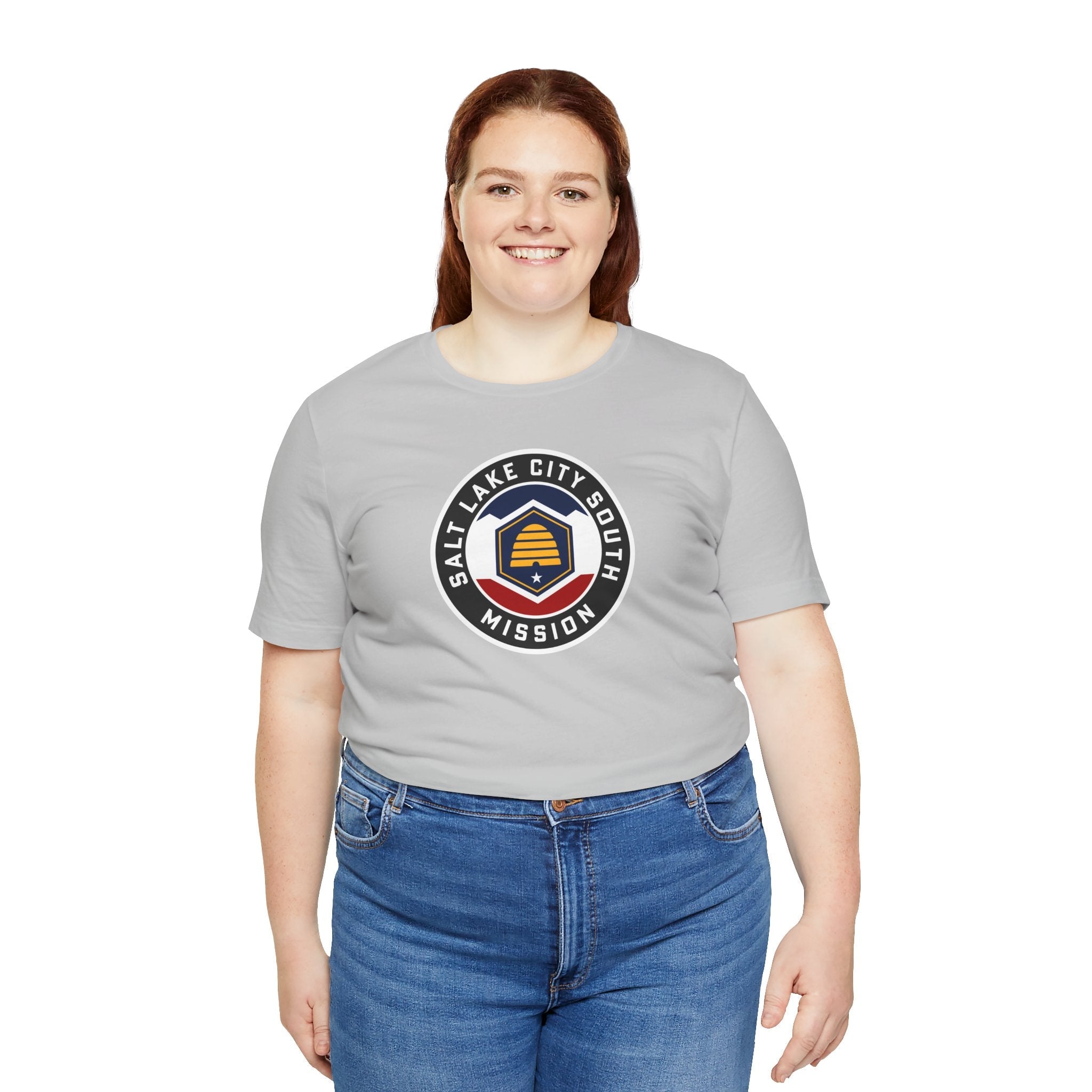 Utah Salt Lake City South Mission State Flag Logo (Black Border) T-shirt - Mission Wishlist - LDS Missionary Gift Store