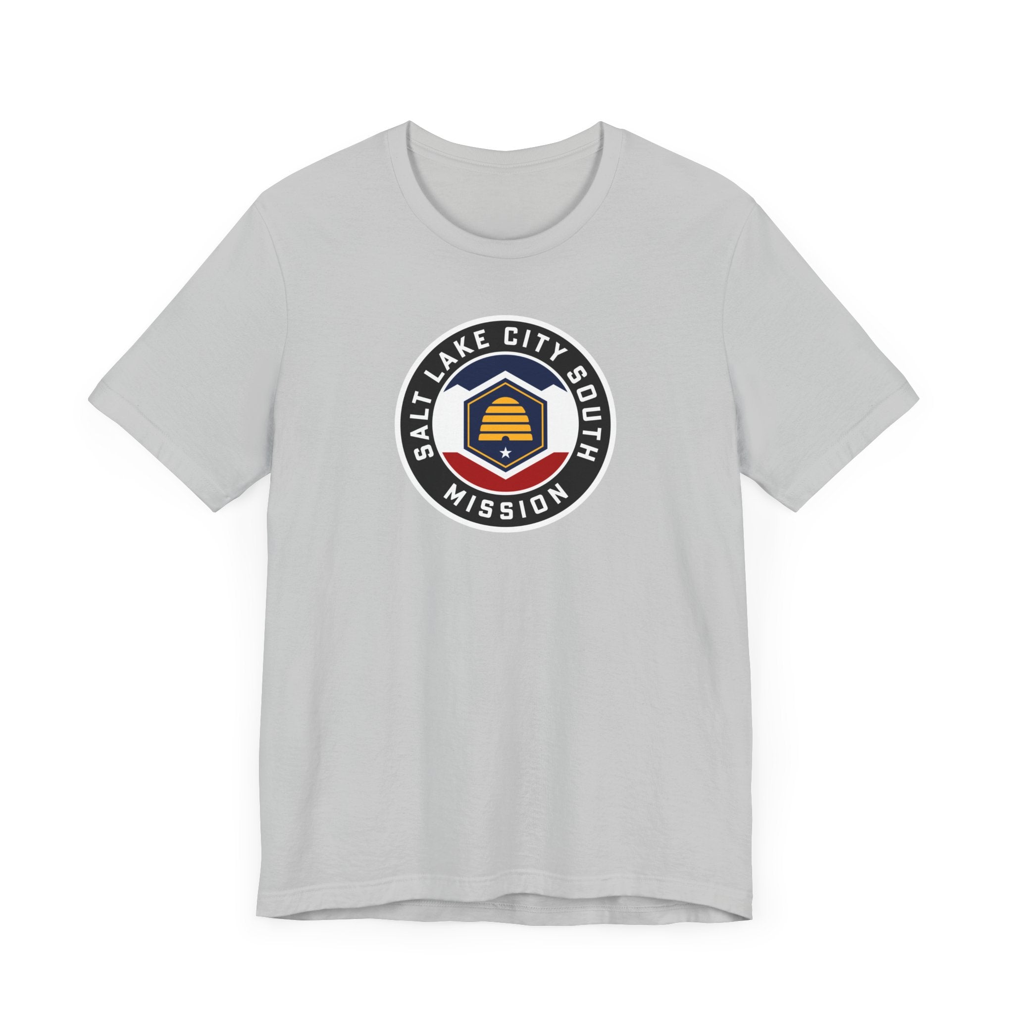 Utah Salt Lake City South Mission State Flag Logo (Black Border) T-shirt - Mission Wishlist - LDS Missionary Gift Store