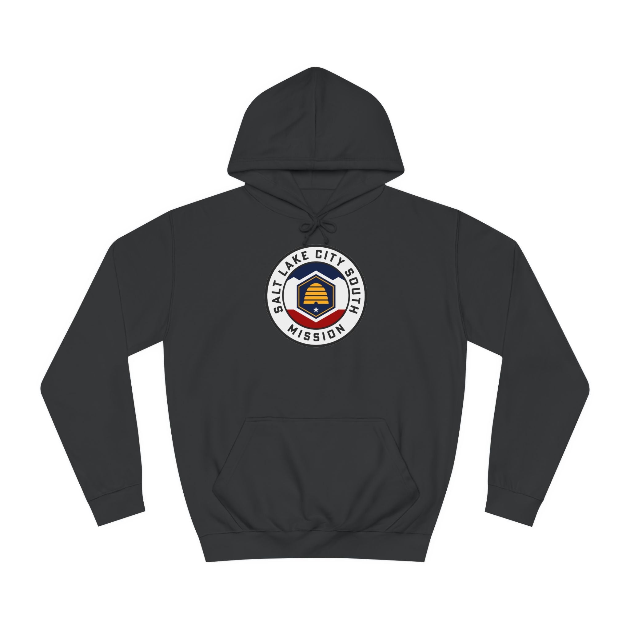 Utah Salt Lake City South Mission State Flag Logo (White Border) College Hoodie - Mission Wishlist - LDS Missionary Gift Store