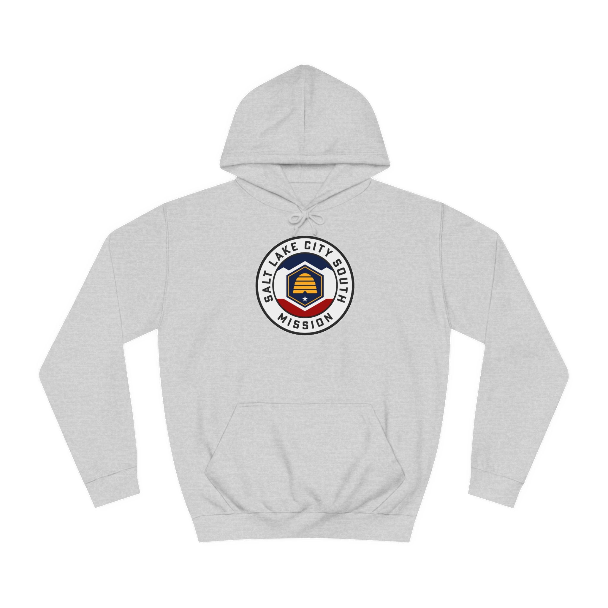 Utah Salt Lake City South Mission State Flag Logo (White Border) College Hoodie - Mission Wishlist - LDS Missionary Gift Store
