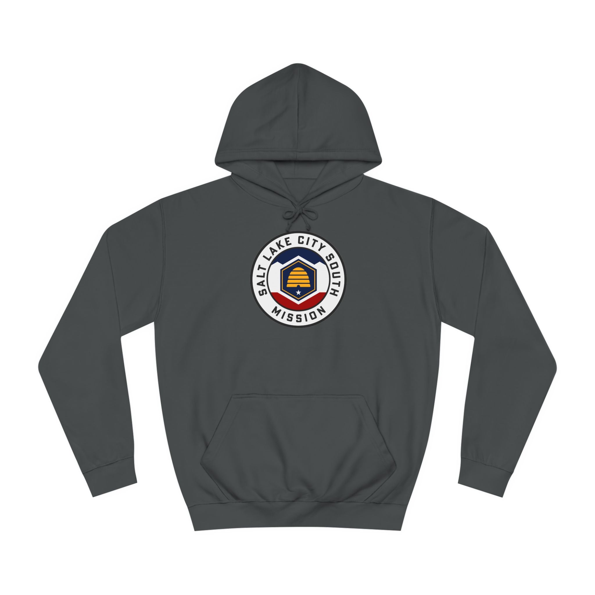 Utah Salt Lake City South Mission State Flag Logo (White Border) College Hoodie - Mission Wishlist - LDS Missionary Gift Store