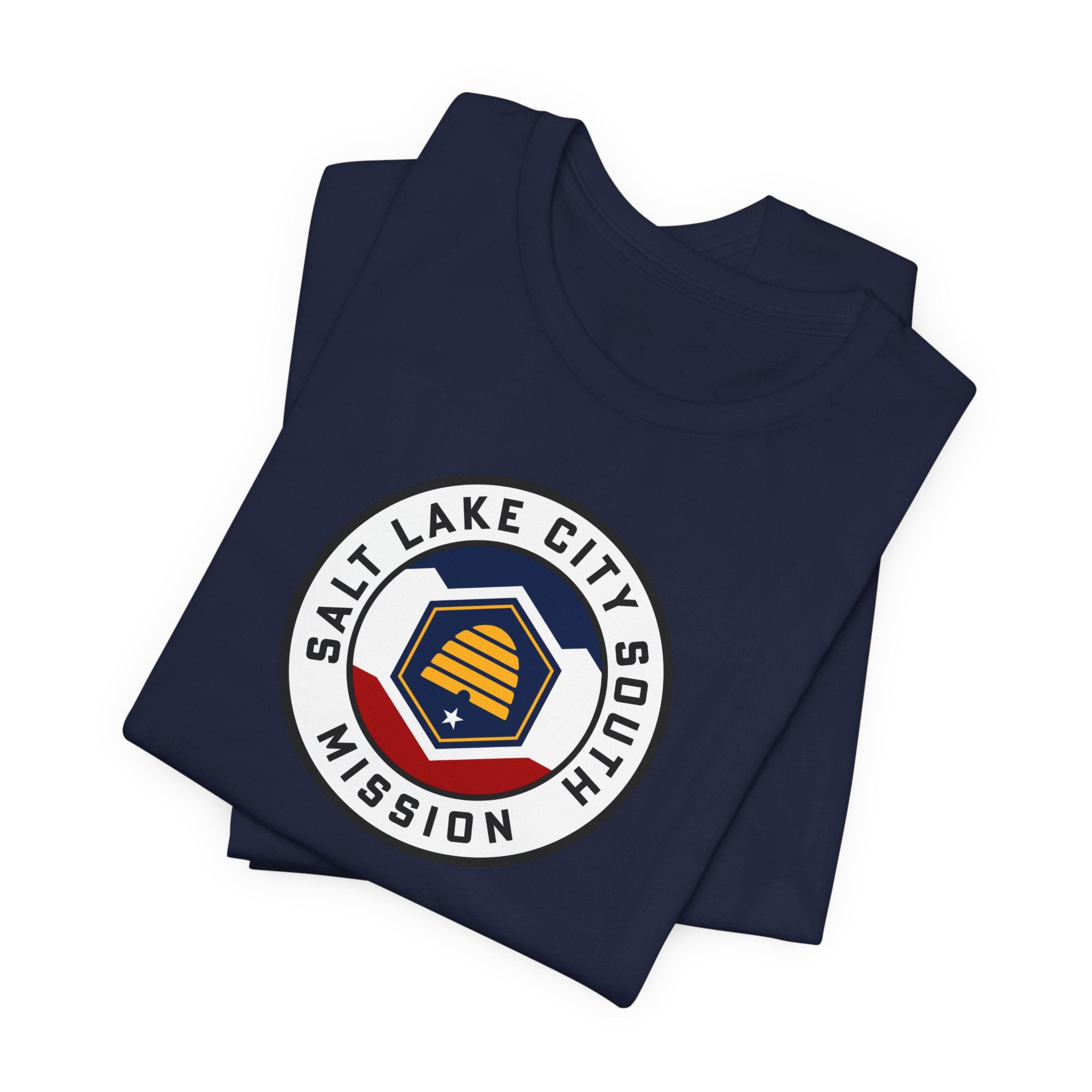 Utah Salt Lake City South Mission State Flag Logo (White Border) T-shirt - Mission Wishlist - LDS Missionary Gift Store