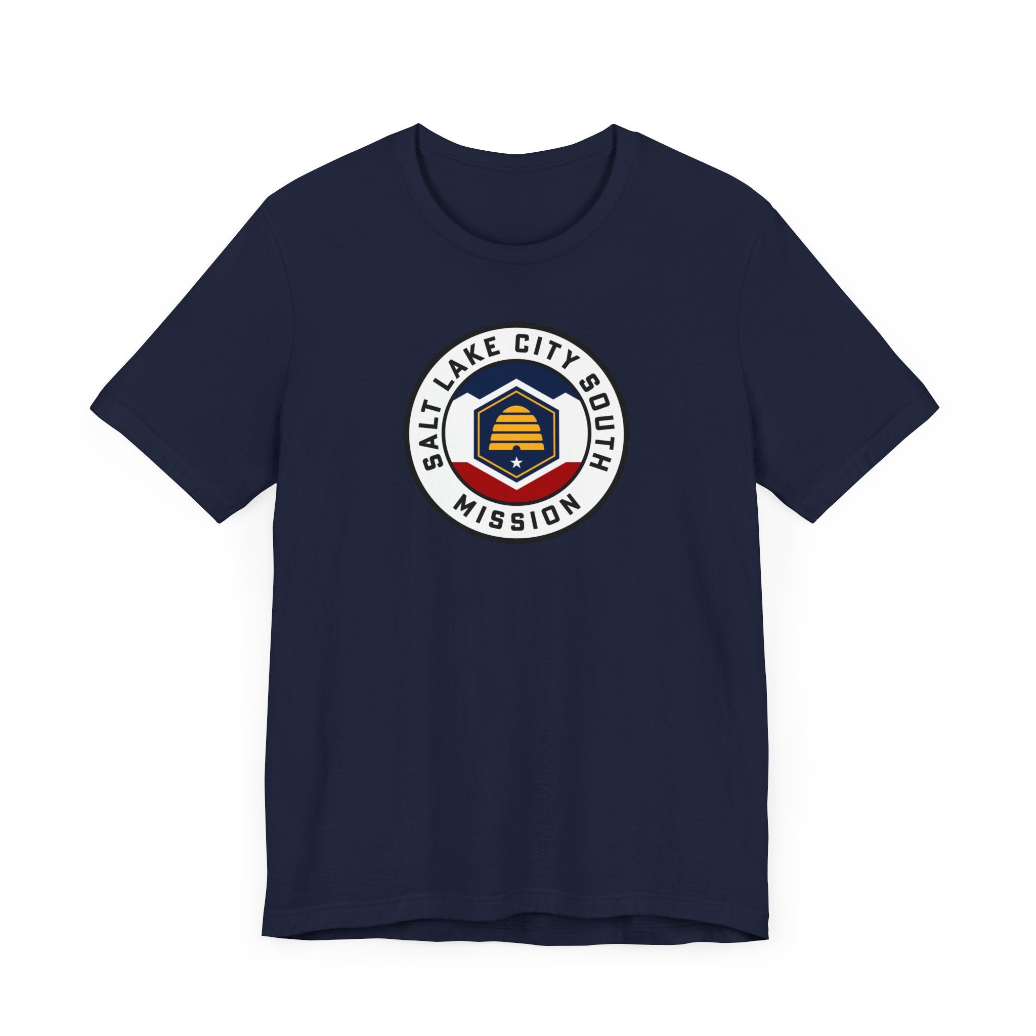 Utah Salt Lake City South Mission State Flag Logo (White Border) T-shirt - Mission Wishlist - LDS Missionary Gift Store