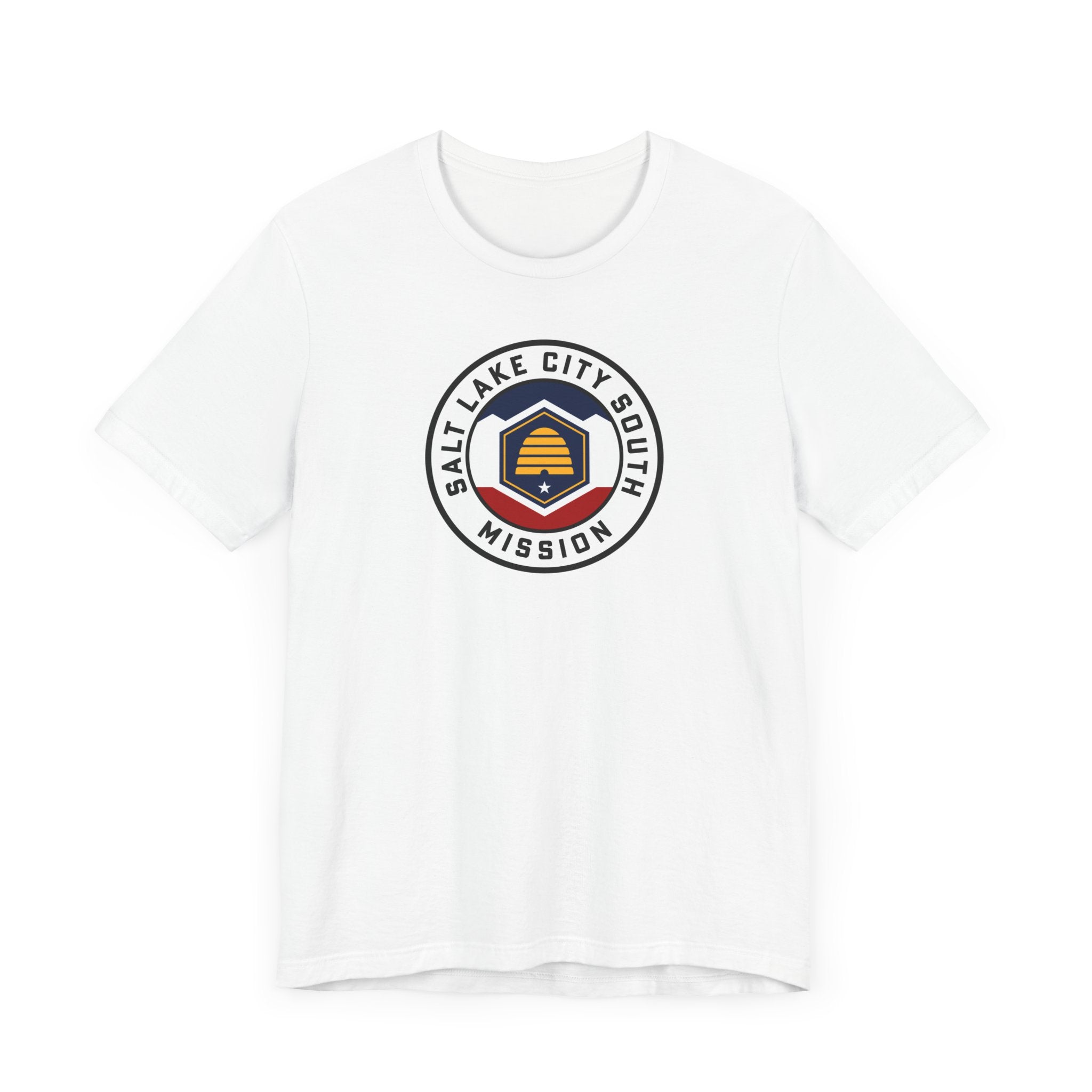 Utah Salt Lake City South Mission State Flag Logo (White Border) T-shirt - Mission Wishlist - LDS Missionary Gift Store