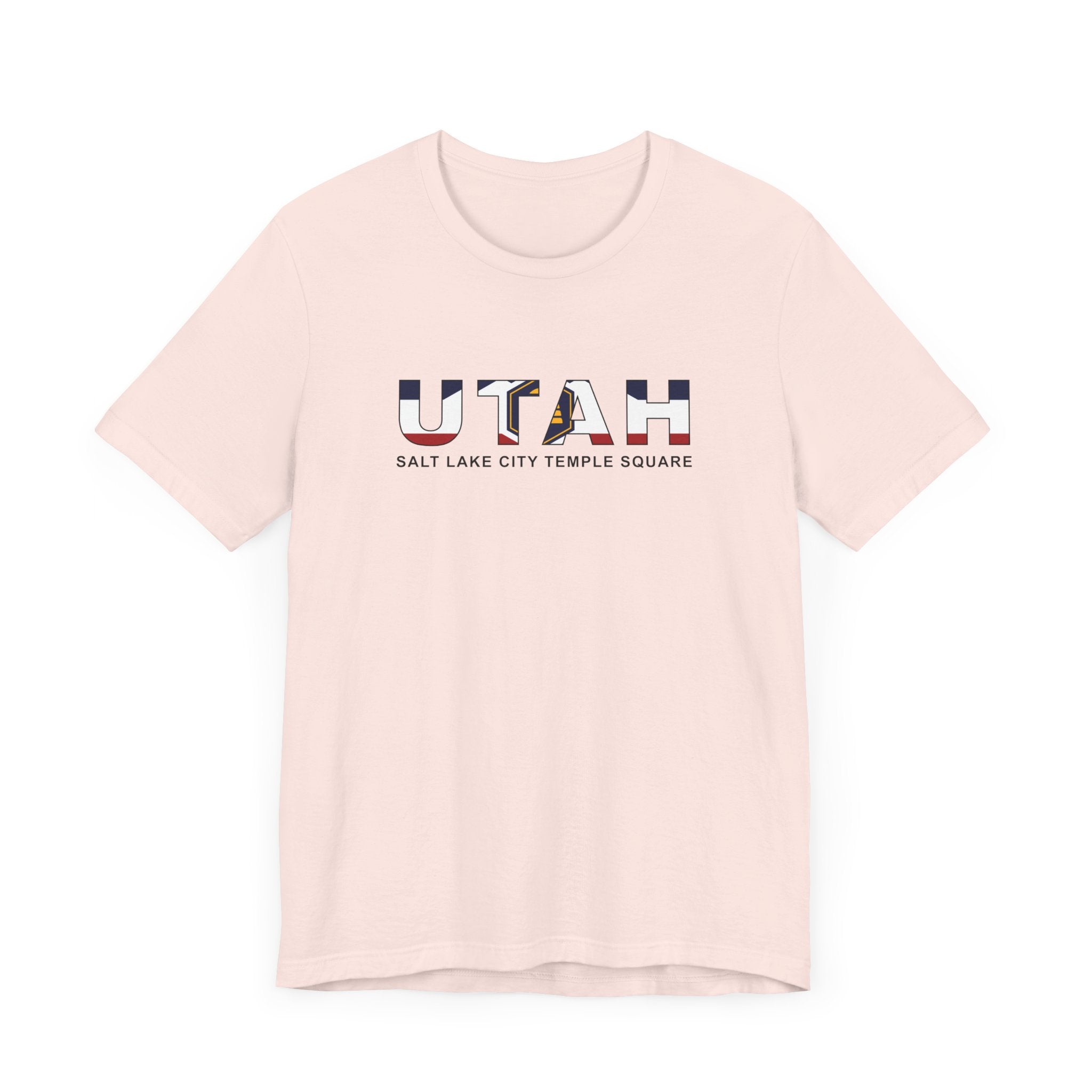 Utah Salt Lake City Temple Square Mission Flag Title T-shirt - Latter-Day Saint LDS Missionary Gift - Book of Mormon