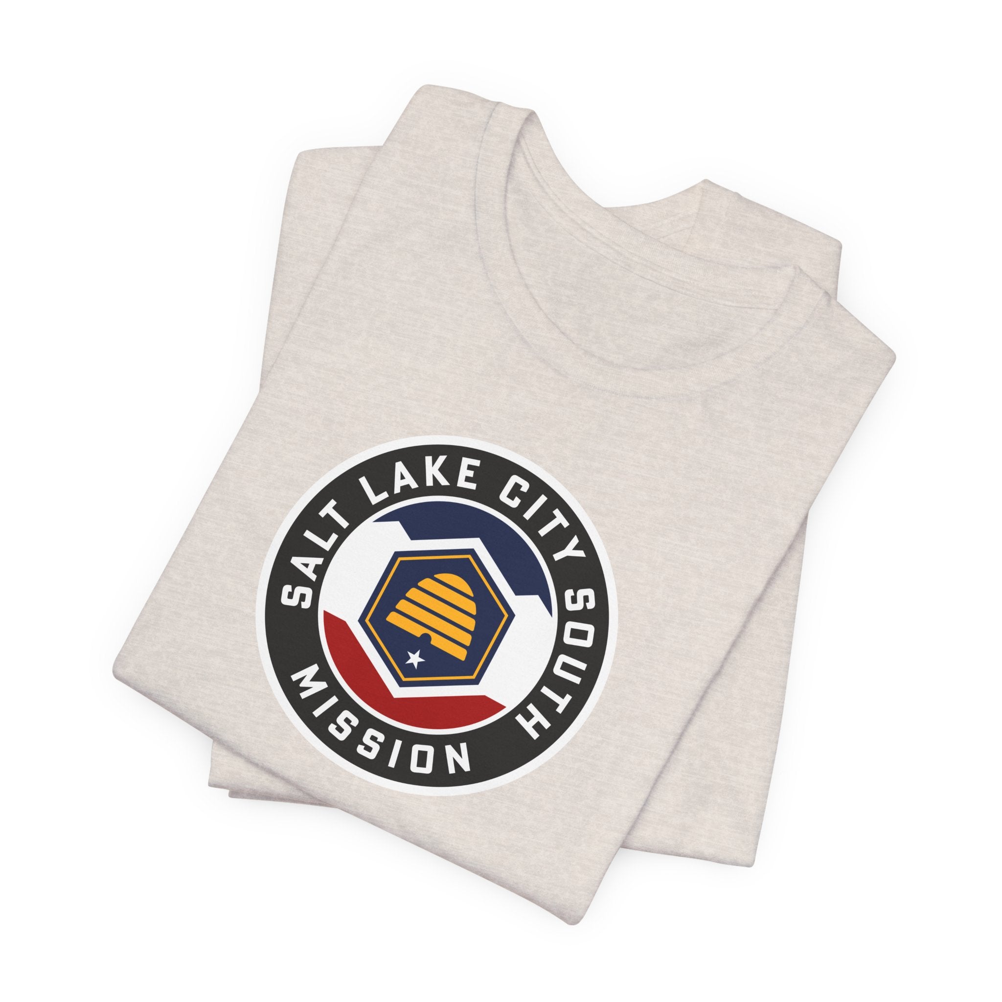 Utah Salt Lake City Temple Square Mission State Flag Logo (Black Border) T-shirt - Mission Wishlist - LDS Missionary Gift Store