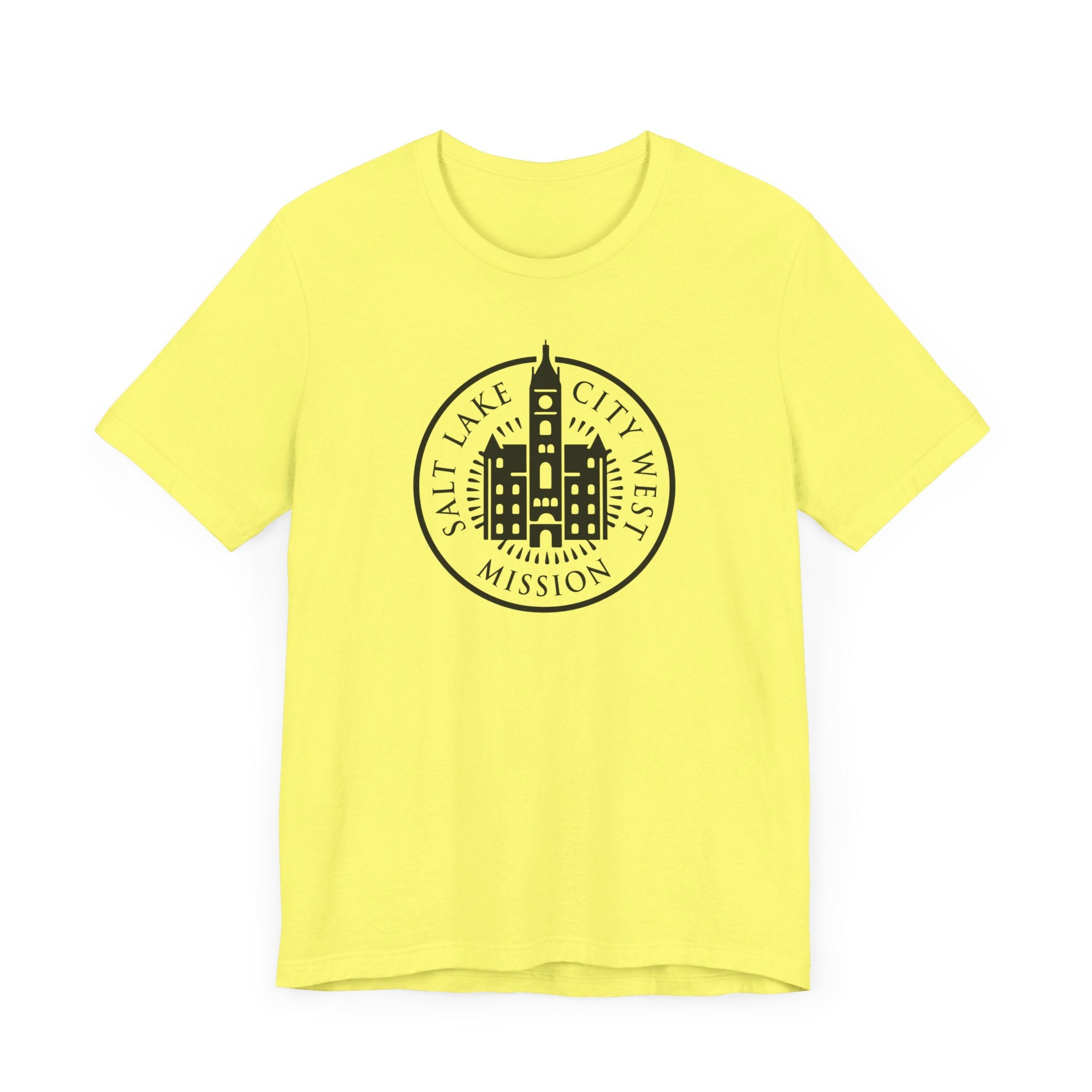 Utah Salt Lake City West Mission Circular Monochrome Logo T-Shirt - Mission Wishlist - LDS Missionary Gift Store
