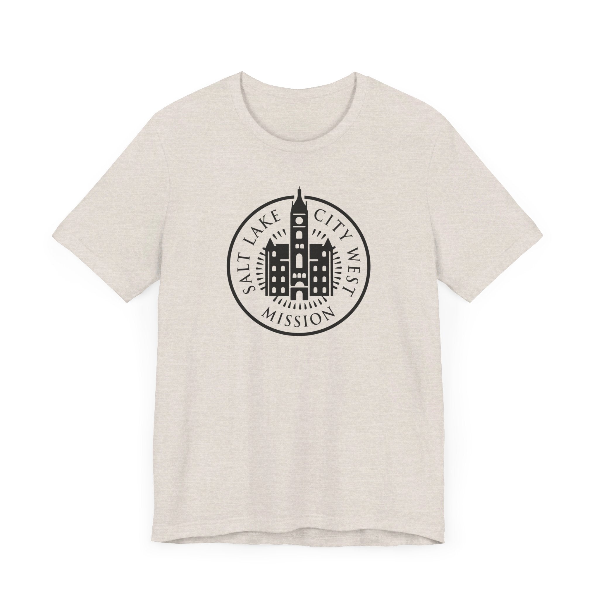 Utah Salt Lake City West Mission Circular Monochrome Logo T-Shirt - Mission Wishlist - LDS Missionary Gift Store