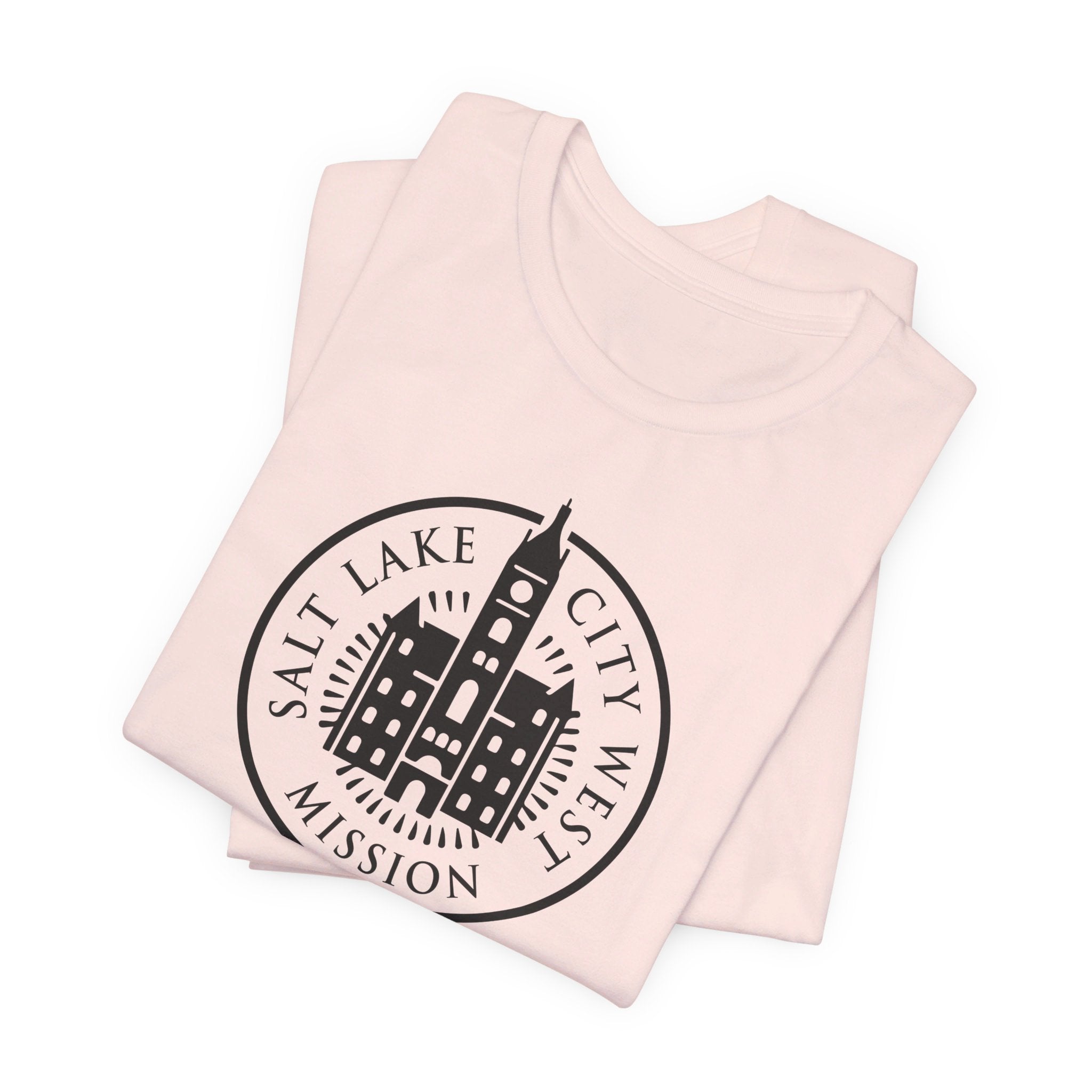 Utah Salt Lake City West Mission Circular Monochrome Logo T-Shirt - Mission Wishlist - LDS Missionary Gift Store