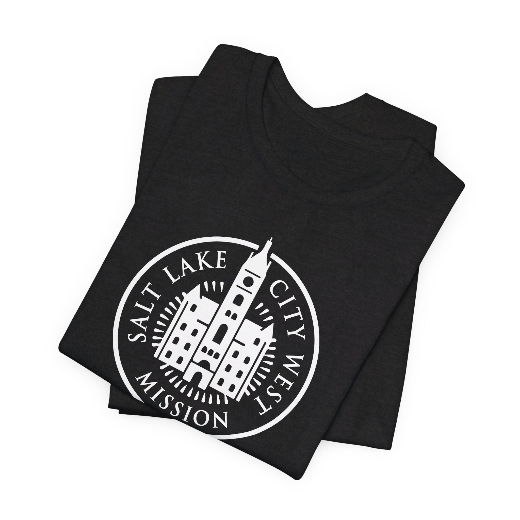 Utah Salt Lake City West Mission Circular Monochrome Logo T-Shirt - Mission Wishlist - LDS Missionary Gift Store