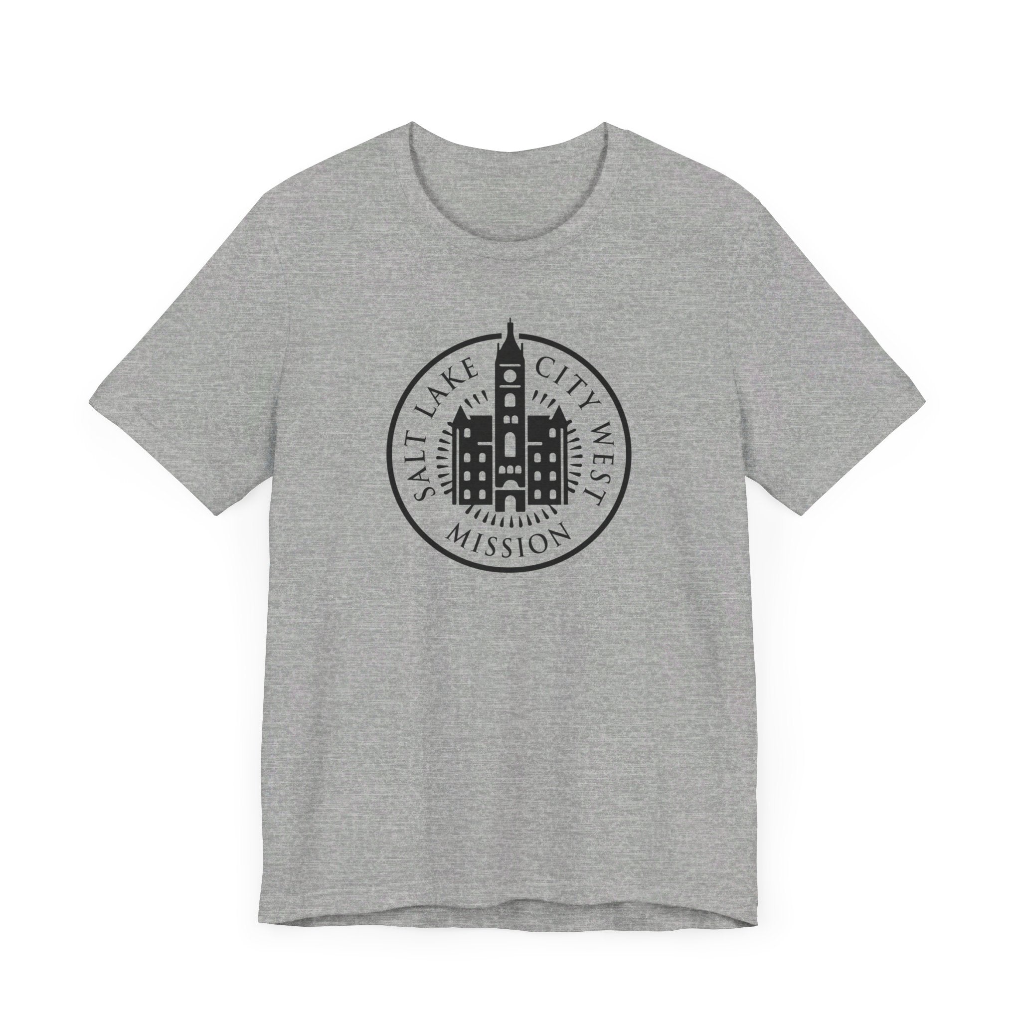 Utah Salt Lake City West Mission Circular Monochrome Logo T-Shirt - Mission Wishlist - LDS Missionary Gift Store