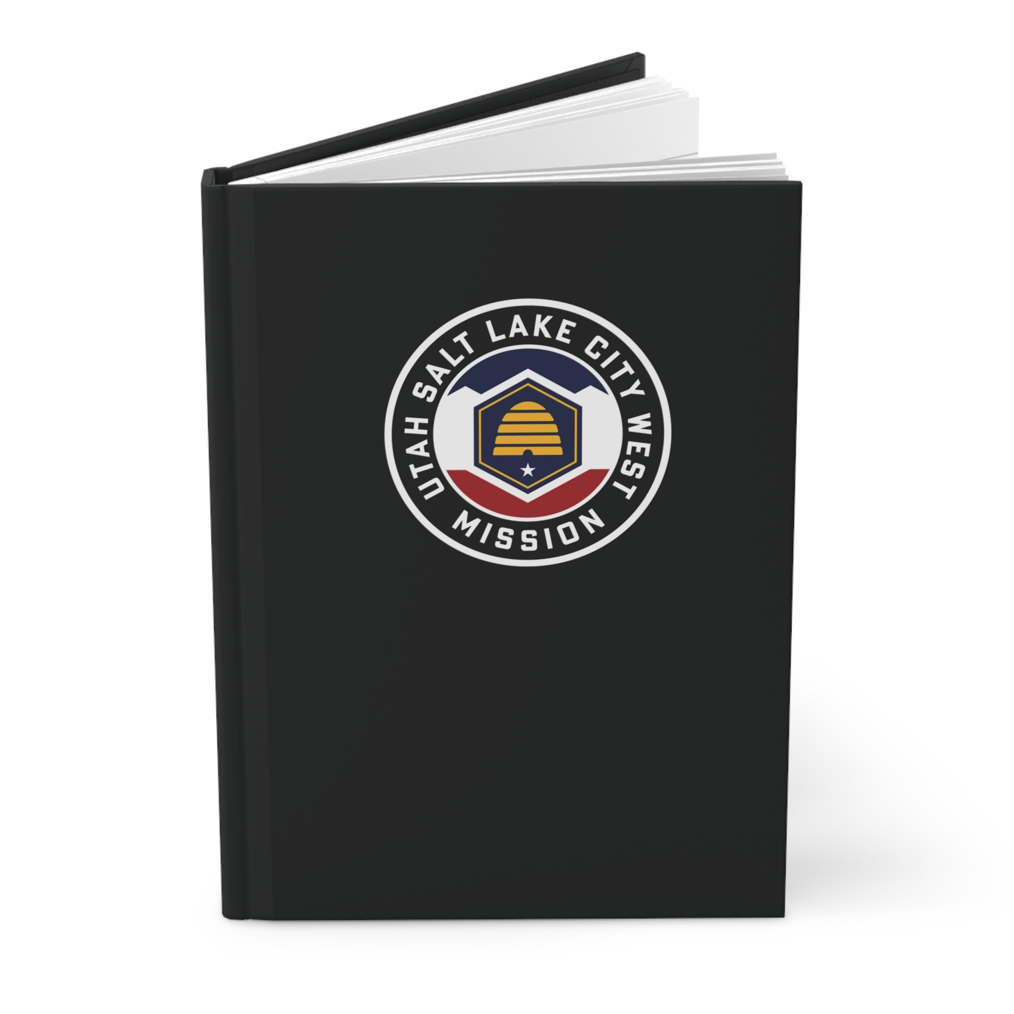 Utah Salt Lake City West Mission Logo Design Black Hardcover Journal Matte - Latter-Day Saint LDS Missionary Gift - Book of Mormon