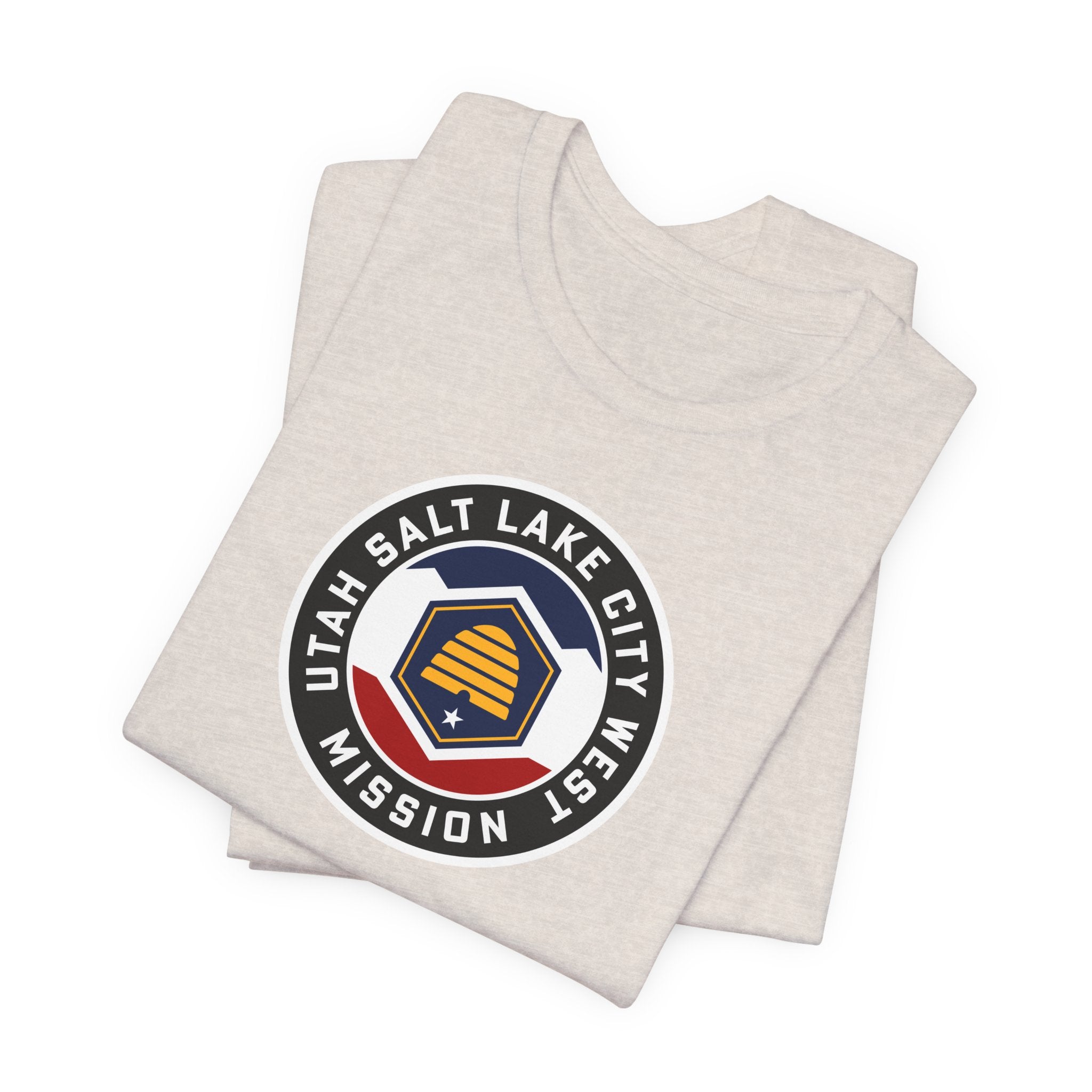 Utah Salt Lake City West Mission State Flag Logo (Black Border) T-shirt - Mission Wishlist - LDS Missionary Gift Store