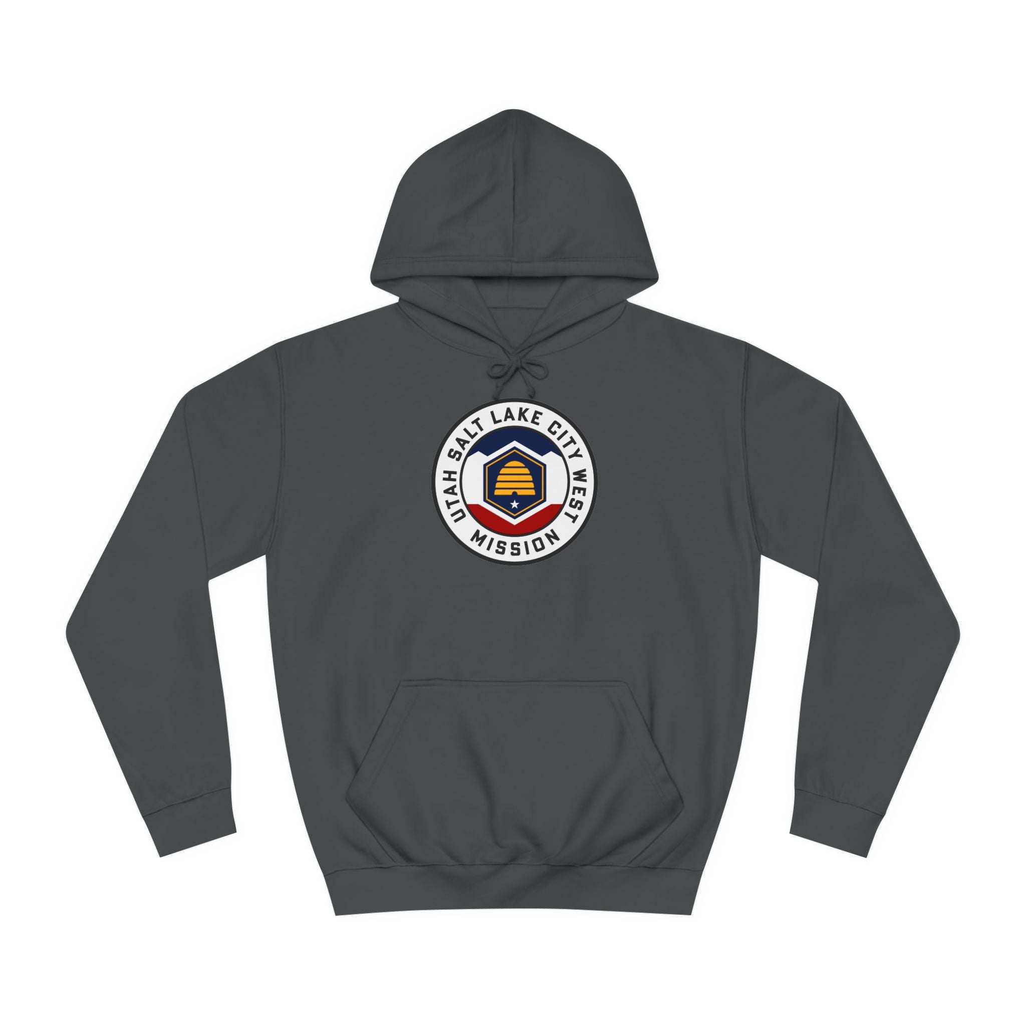 Utah Salt Lake City West Mission State Flag Logo (White Border) College Hoodie - Mission Wishlist - LDS Missionary Gift Store