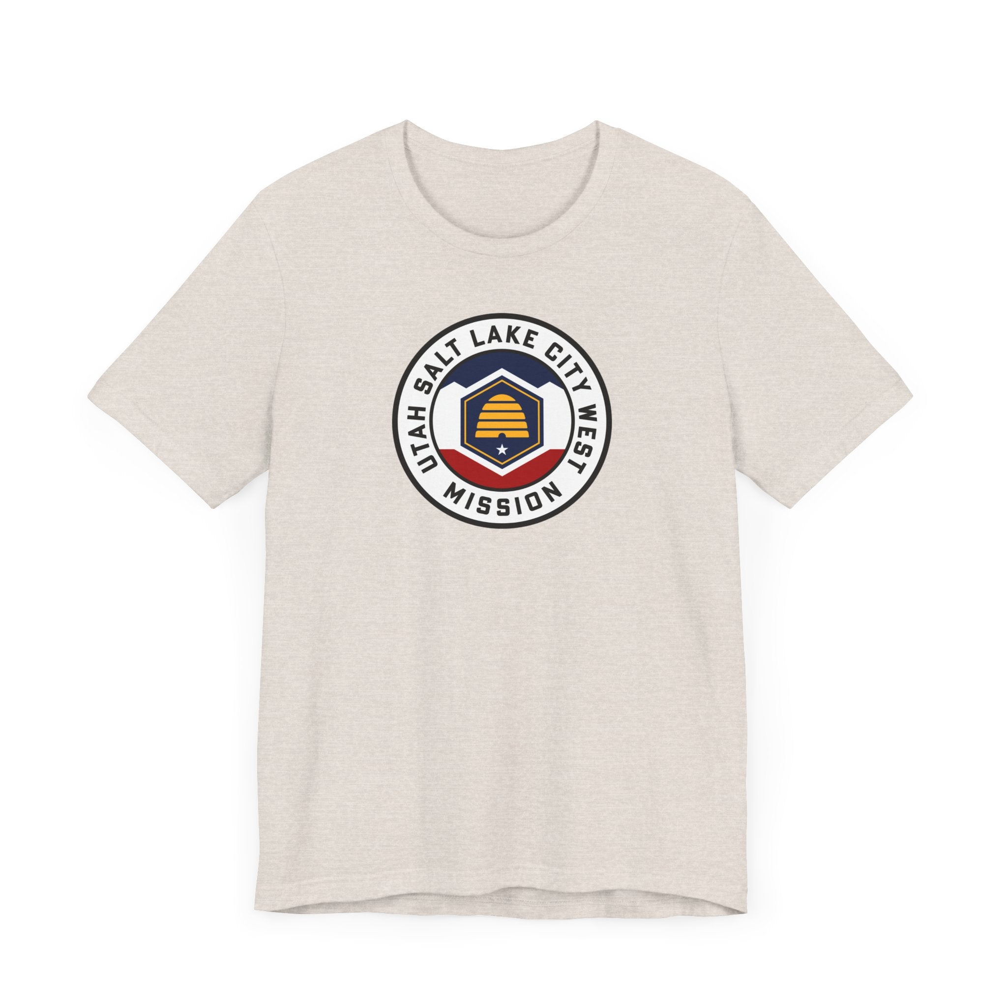 Utah Salt Lake City West Mission State Flag Logo (White Border) T-shirt - Mission Wishlist - LDS Missionary Gift Store