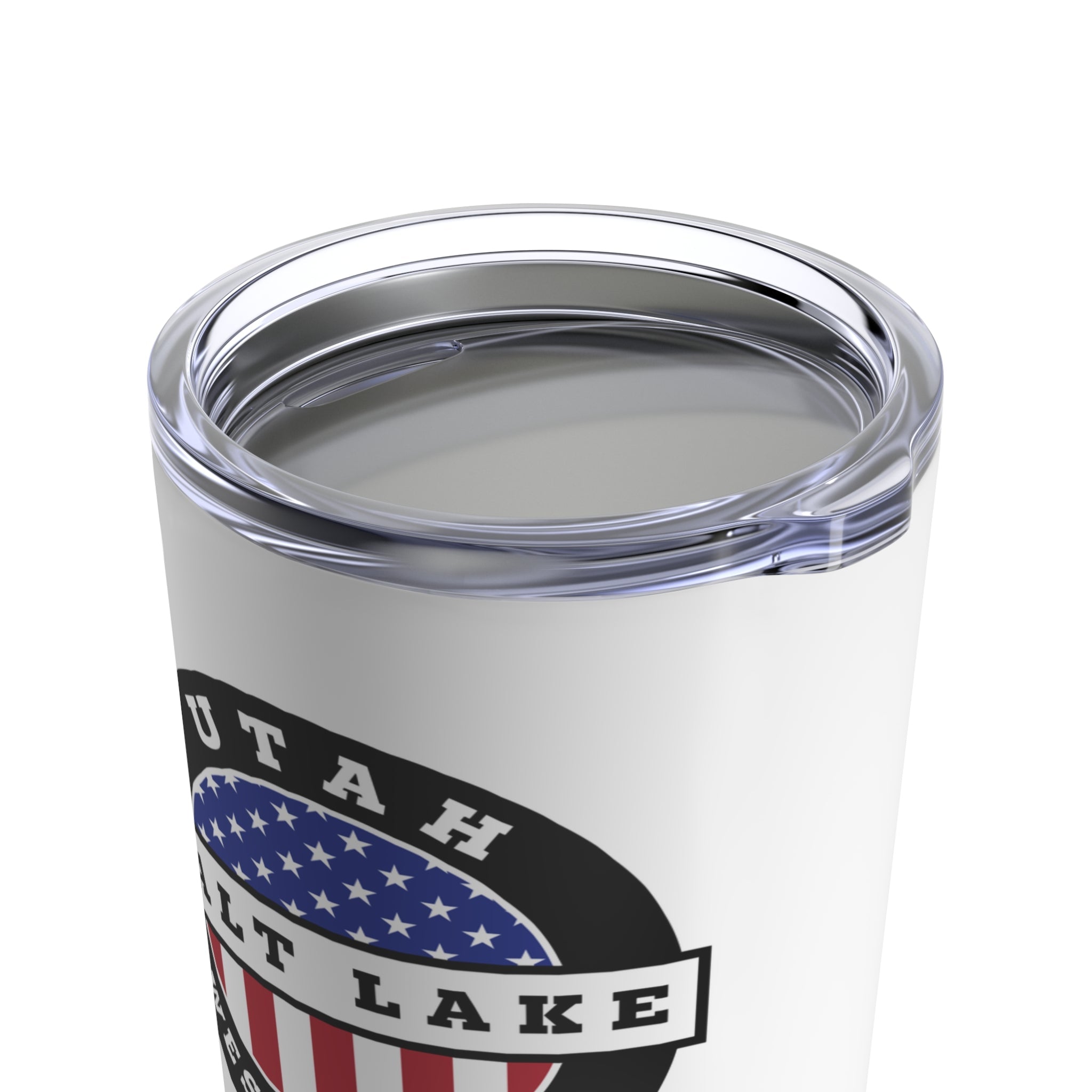 Utah Salt Lake City West Mission USA Flag Logo Tumbler 20oz White - Latter-Day Saint LDS Missionary Gift - Book of Mormon