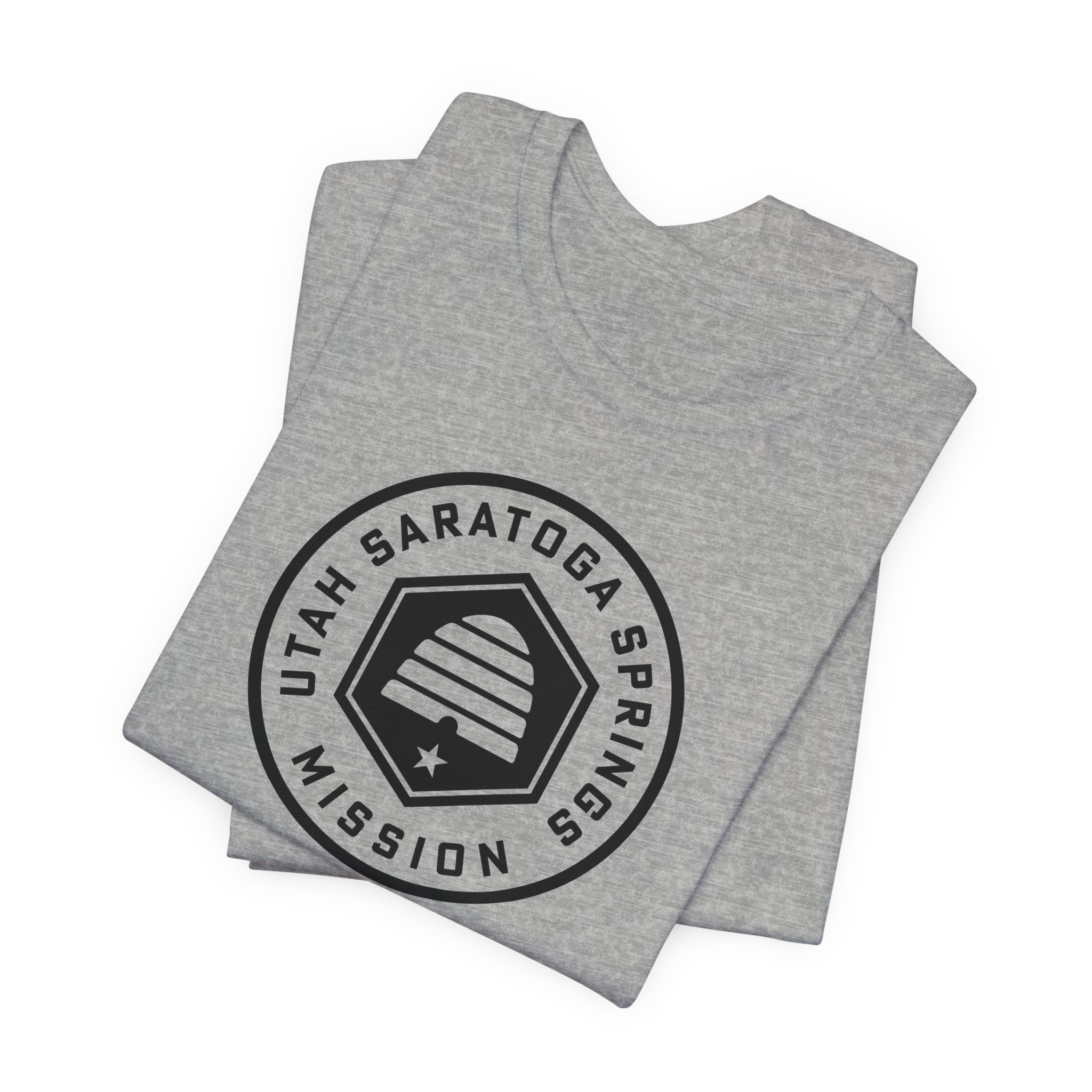 Utah Saratoga Springs Mission Circular Monochrome Logo T-Shirt - Mission Wishlist - LDS Missionary Gift Store