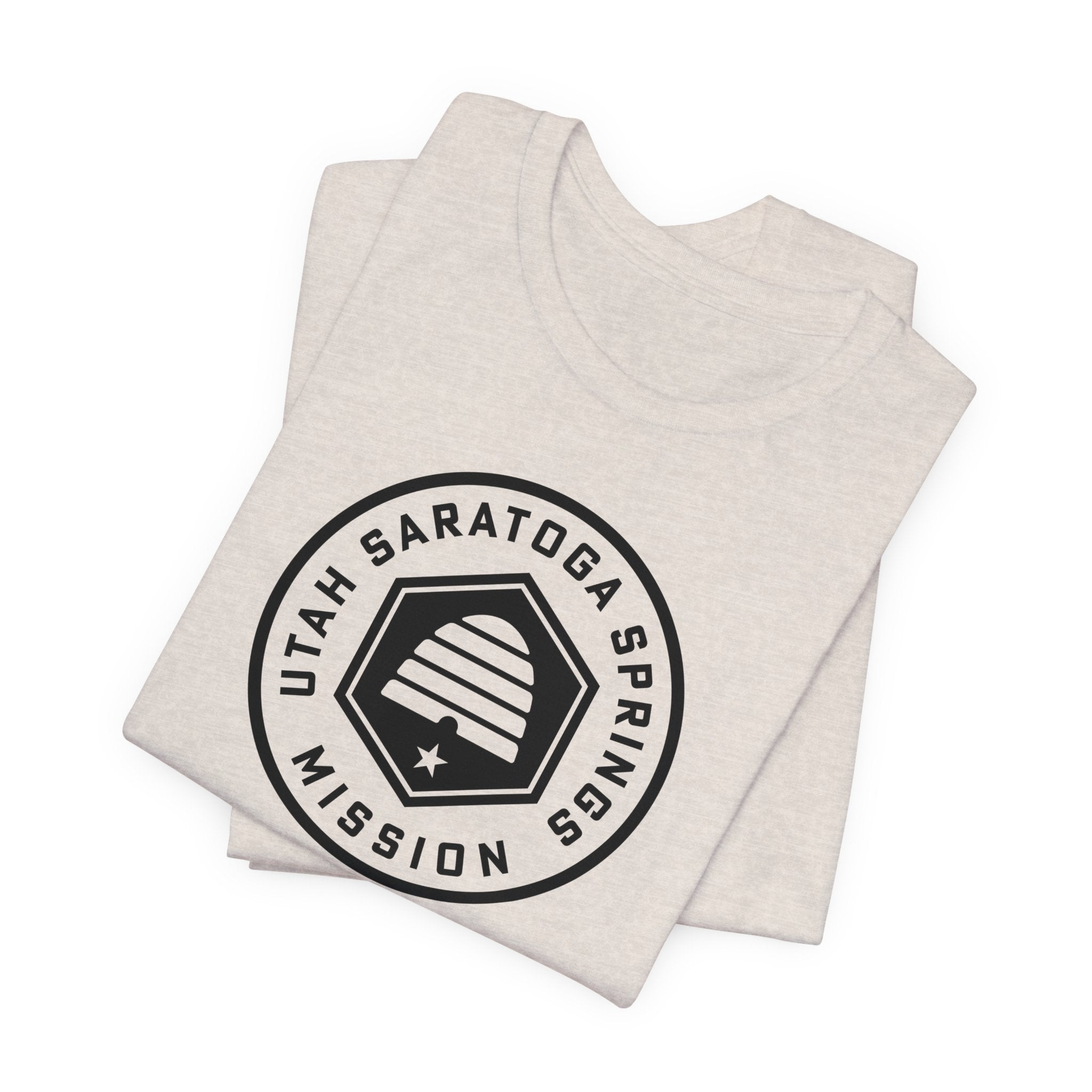 Utah Saratoga Springs Mission Circular Monochrome Logo T-Shirt - Mission Wishlist - LDS Missionary Gift Store