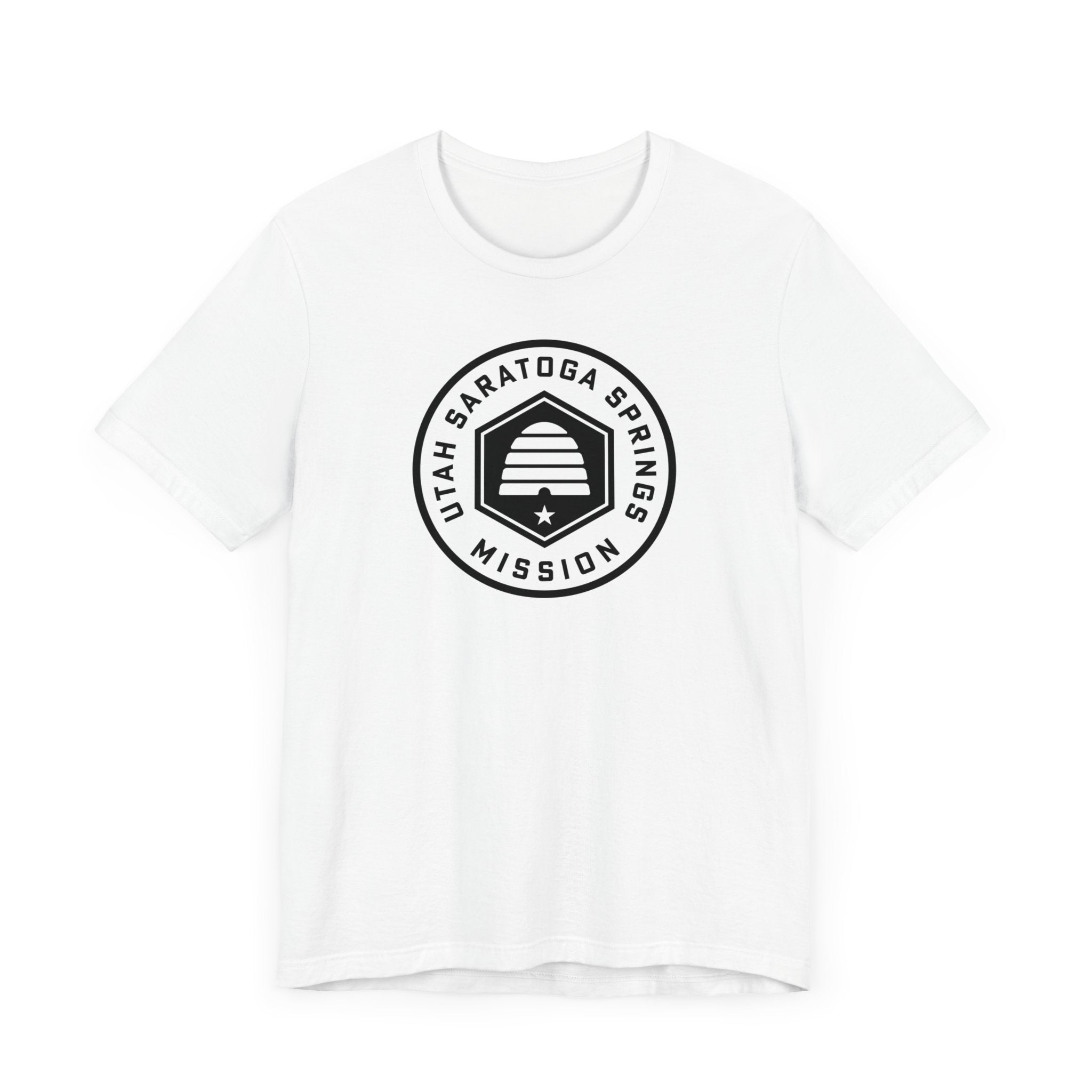 Utah Saratoga Springs Mission Circular Monochrome Logo T-Shirt - Mission Wishlist - LDS Missionary Gift Store