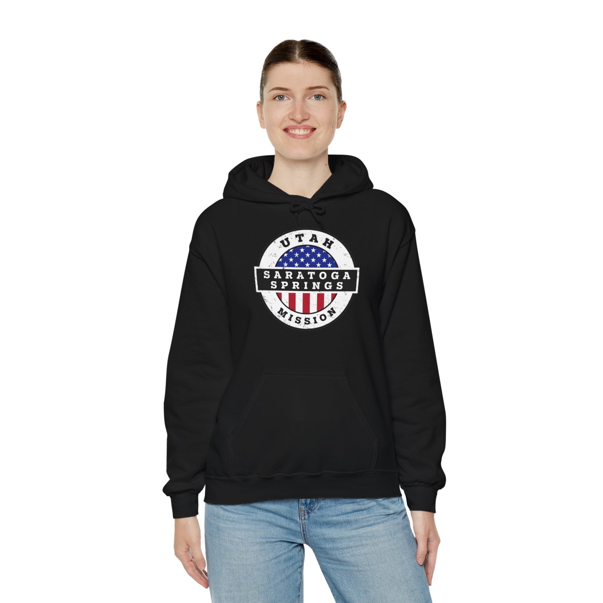 Utah Saratoga Springs Mission Circular USA Flag Hoodie - Mission Wishlist - LDS Missionary Gift Store
