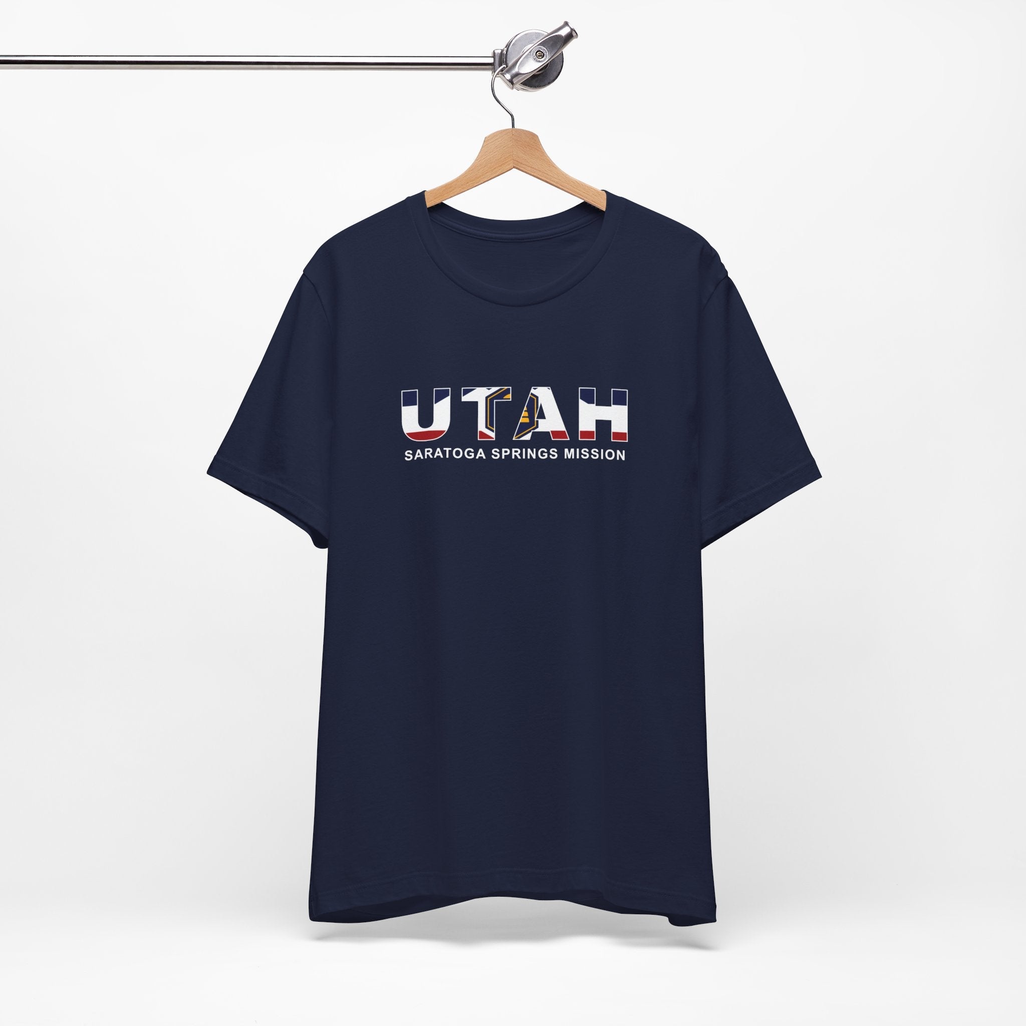 Utah Saratoga Springs Mission Flag Title T-shirt - Mission Wishlist - LDS Missionary Gift Store