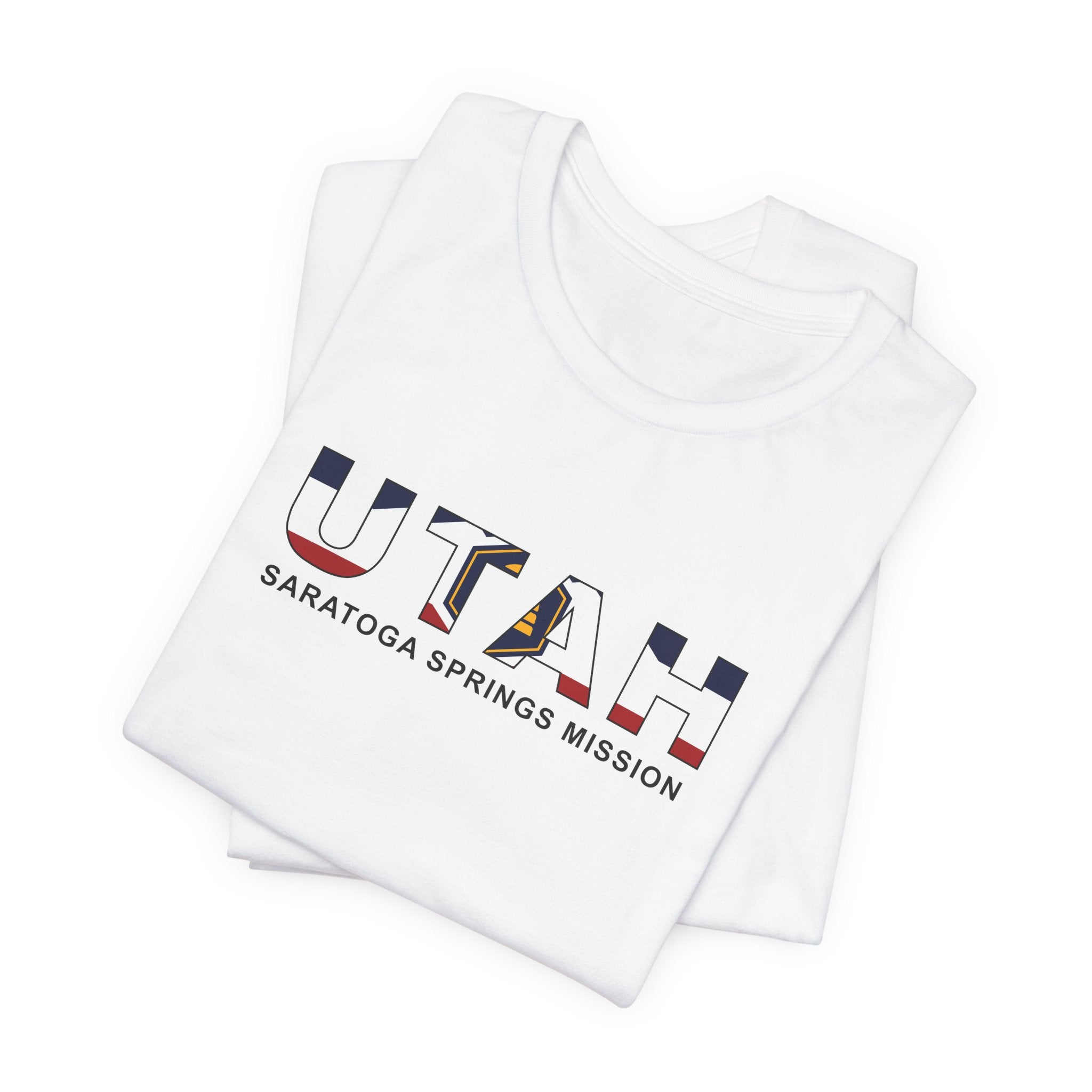 Utah Saratoga Springs Mission Flag Title T-shirt - Mission Wishlist - LDS Missionary Gift Store
