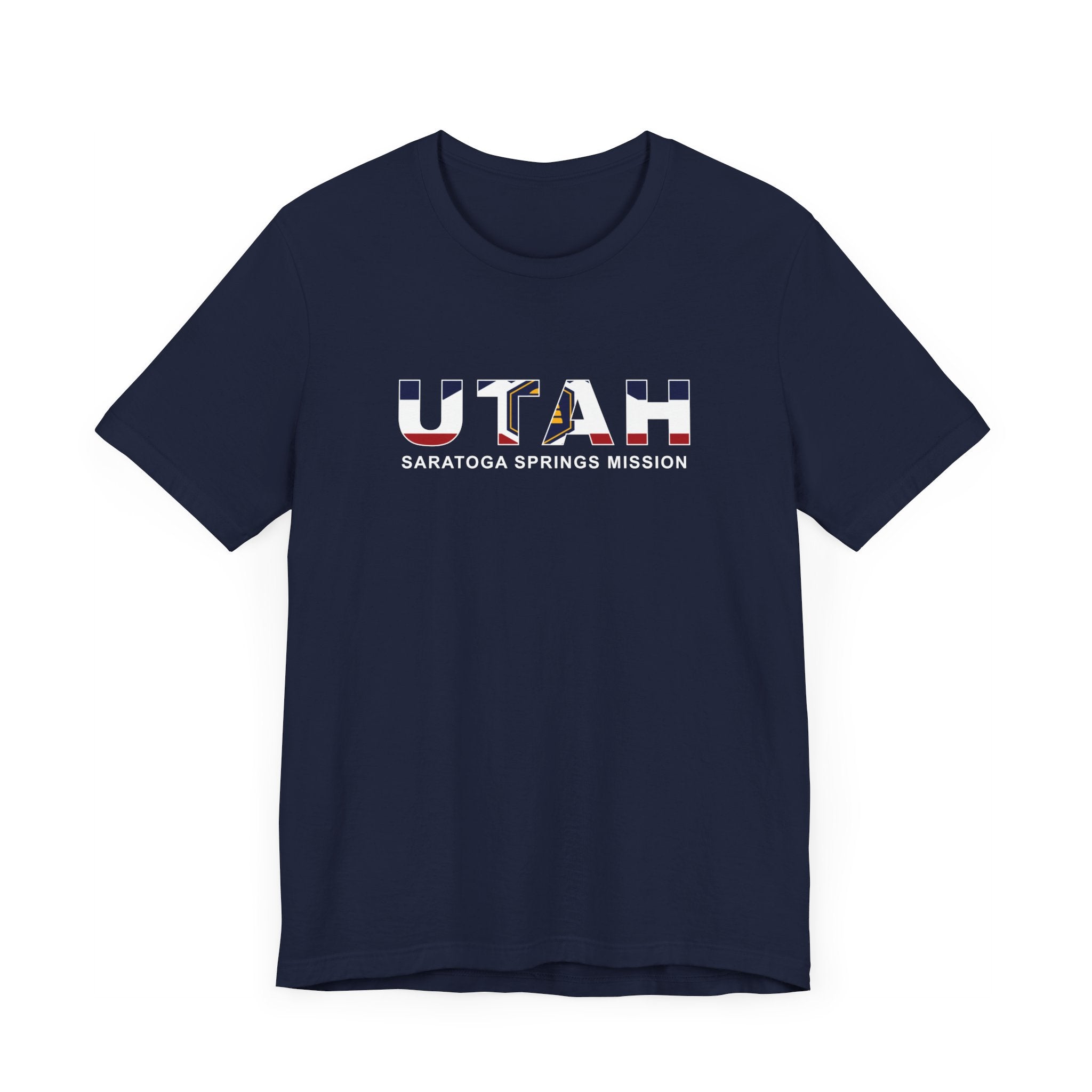 Utah Saratoga Springs Mission Flag Title T-shirt - Mission Wishlist - LDS Missionary Gift Store
