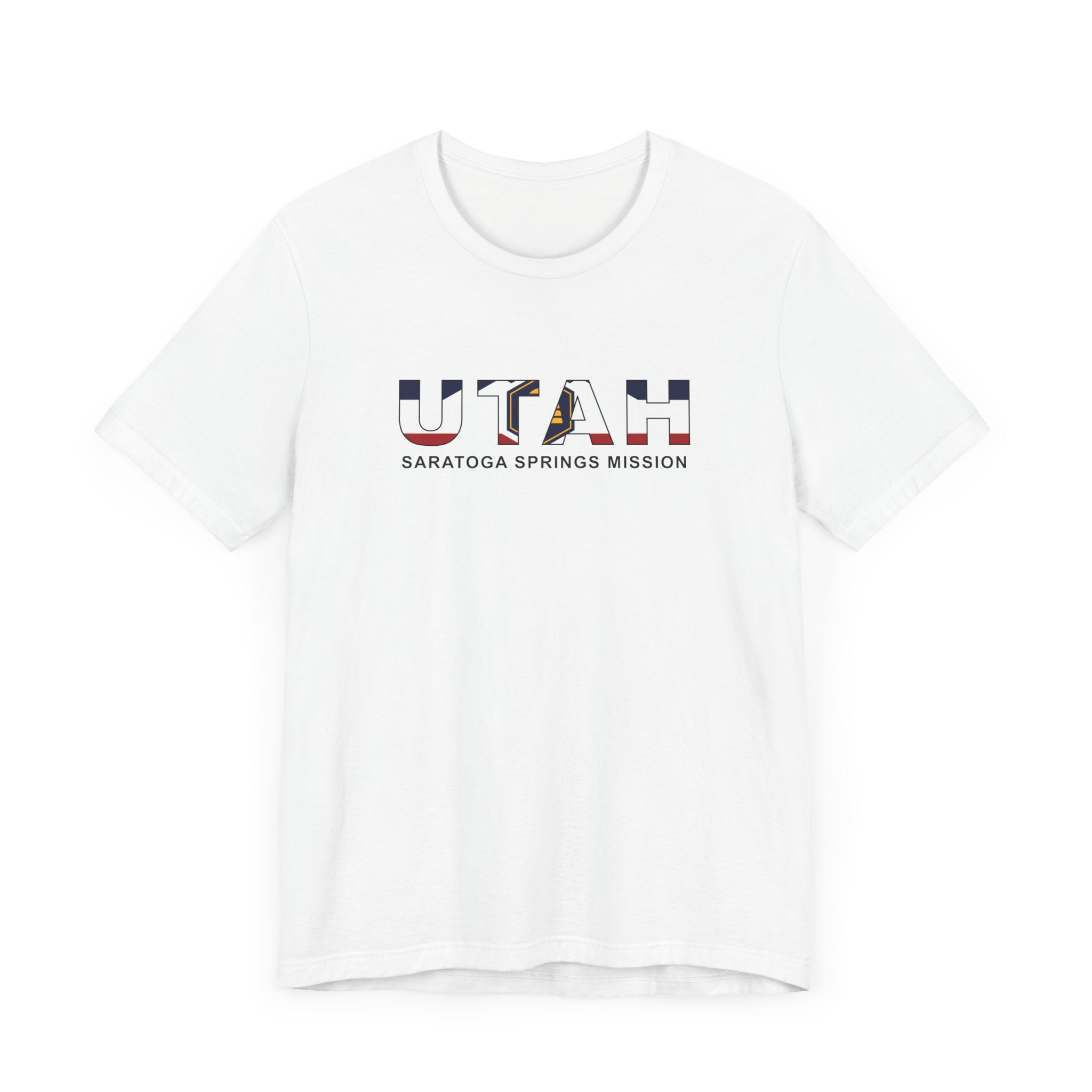 Utah Saratoga Springs Mission Flag Title T-shirt - Mission Wishlist - LDS Missionary Gift Store