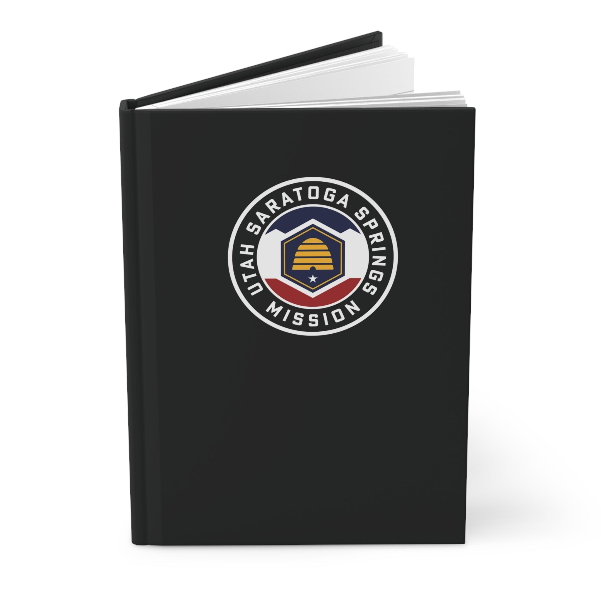 Utah Saratoga Springs Mission Logo Design Black Hardcover Journal Matte - Latter-Day Saint LDS Missionary Gift - Book of Mormon