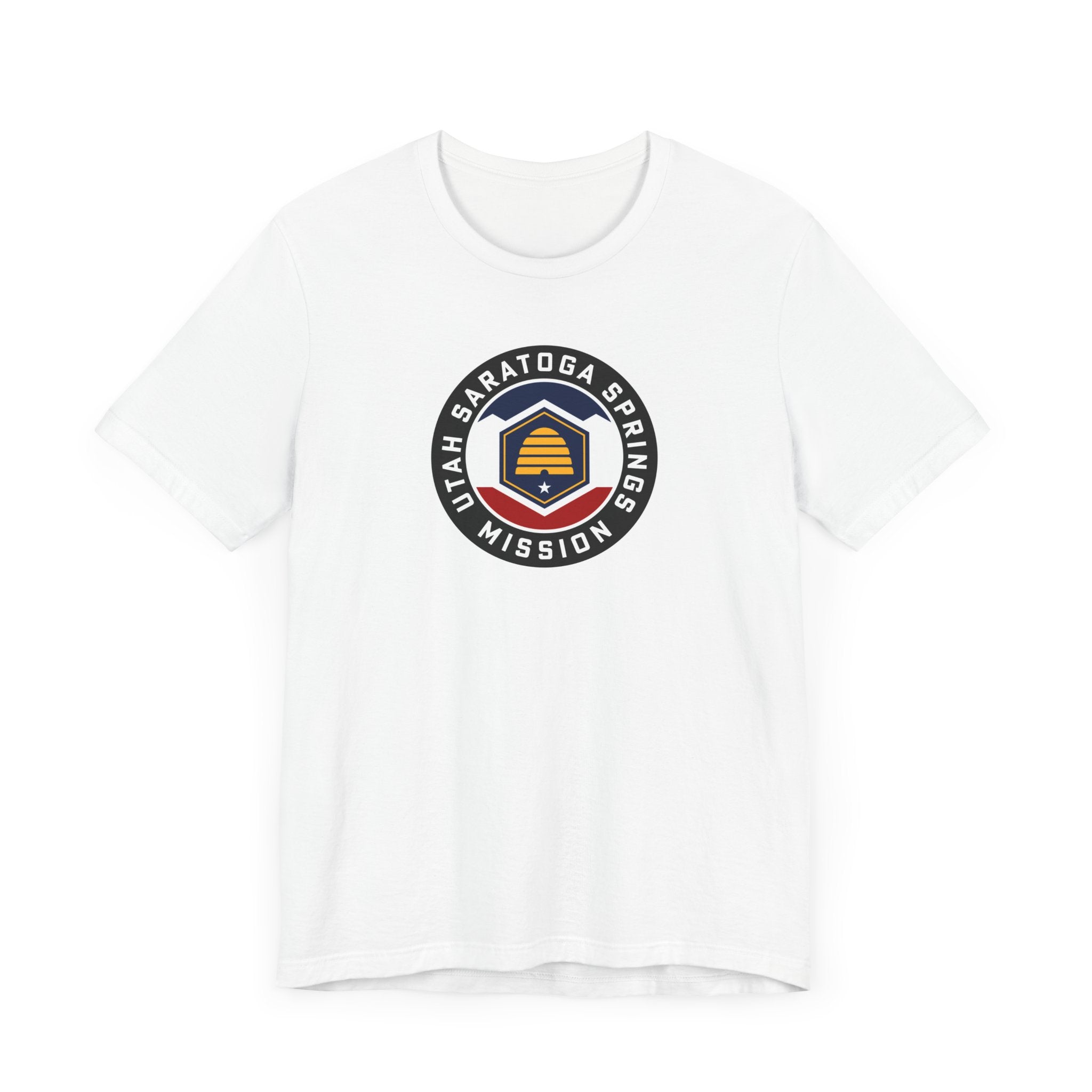 Utah Saratoga Springs Mission State Flag Logo (Black Border) T-shirt - Mission Wishlist - LDS Missionary Gift Store