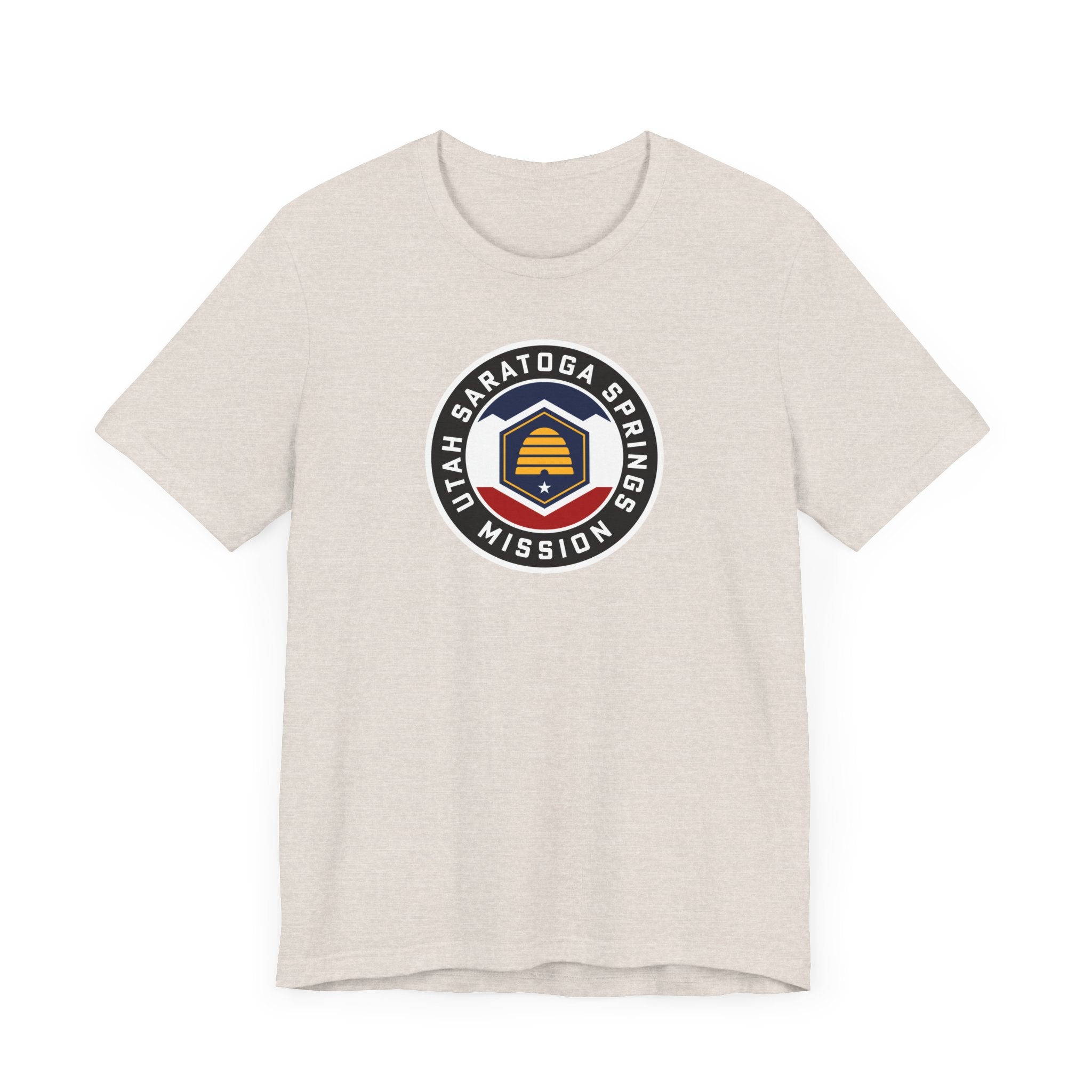 Utah Saratoga Springs Mission State Flag Logo (Black Border) T-shirt - Mission Wishlist - LDS Missionary Gift Store