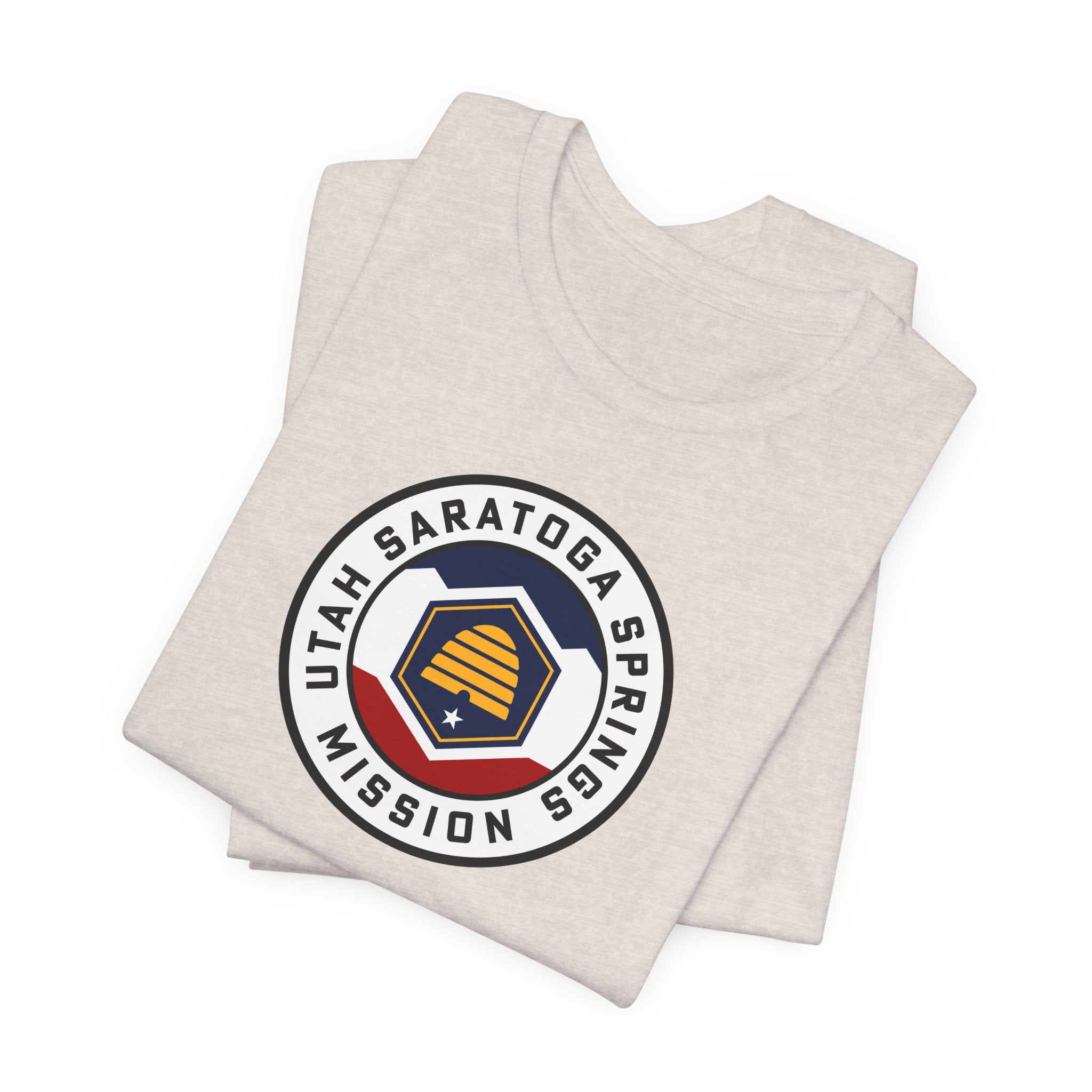Utah Saratoga Springs Mission State Flag Logo (White Border) T-shirt - Mission Wishlist - LDS Missionary Gift Store