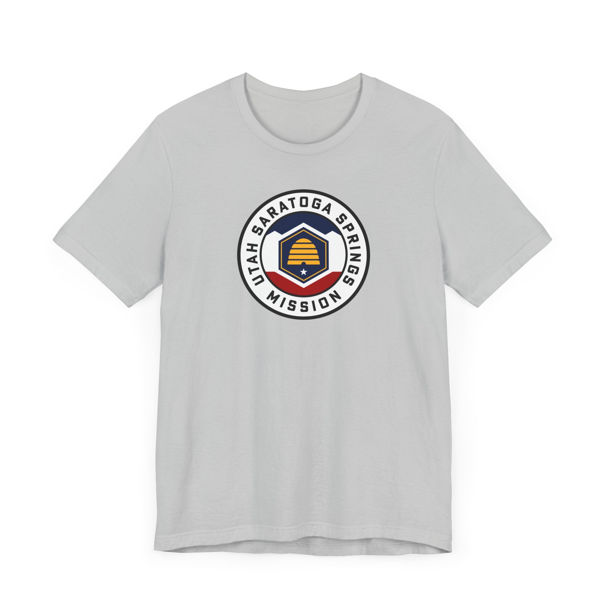 Utah Saratoga Springs Mission State Flag Logo (White Border) T-shirt - Mission Wishlist - LDS Missionary Gift Store