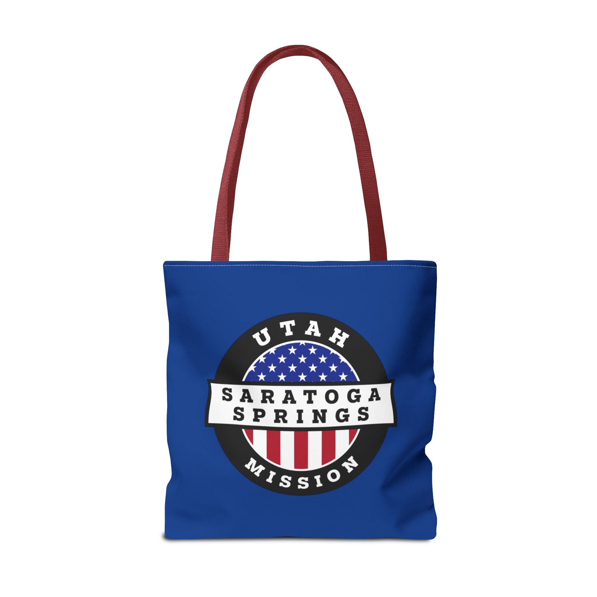 Utah Saratoga Springs Mission USA Flag Logo Tote Bag Blue - Mission Wishlist - LDS Missionary Gift Store