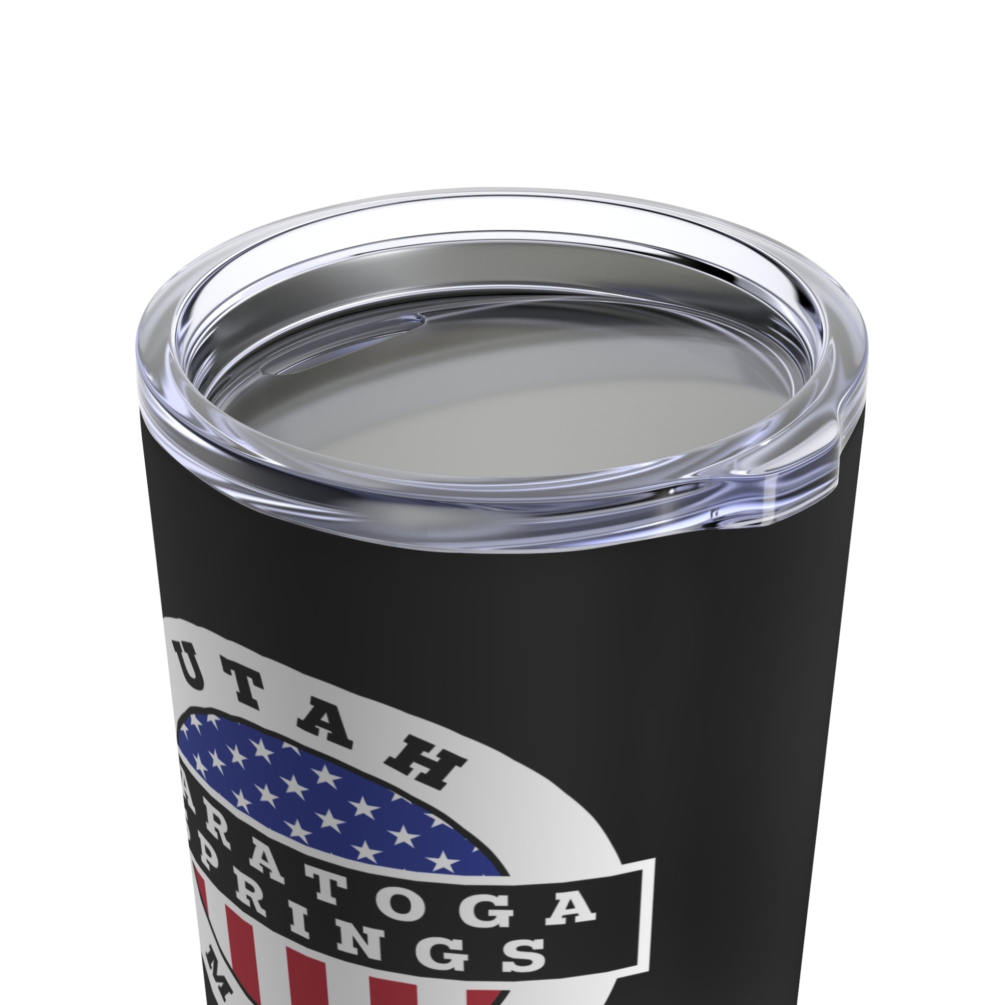 Utah Saratoga Springs Mission USA Flag Logo Tumbler 20oz Black - Mission Wishlist - LDS Missionary Gift Store