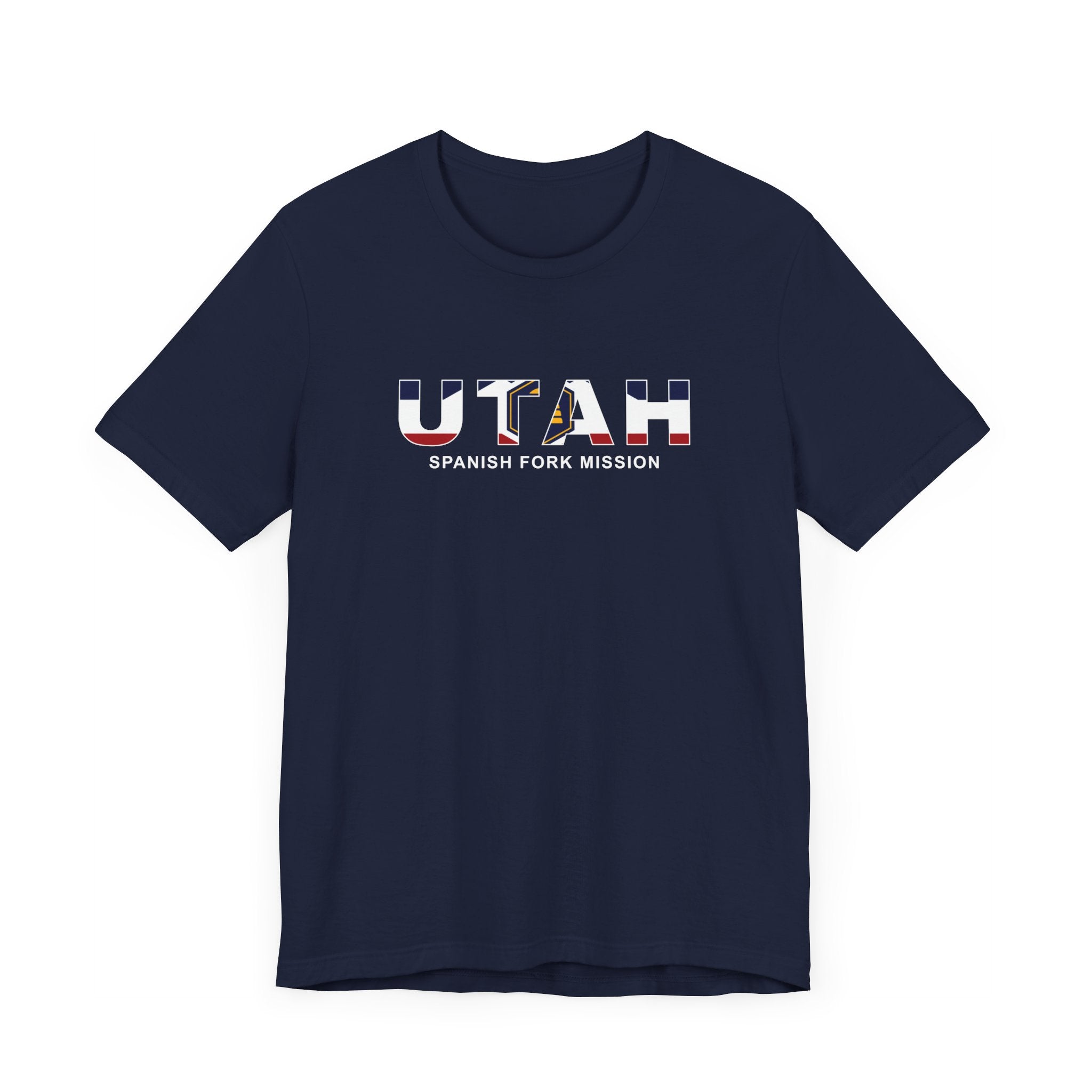 Utah Spanish Fork Mission Flag Title T-shirt - Latter-Day Saint LDS Missionary Gift - Book of Mormon